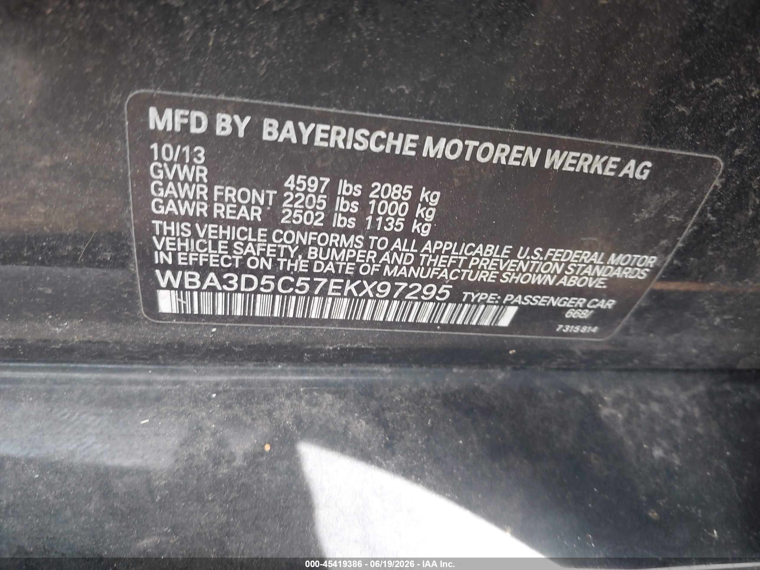 2014 Bmw 328d Xdrive Черный vin: WBA3D5C57EKX97295