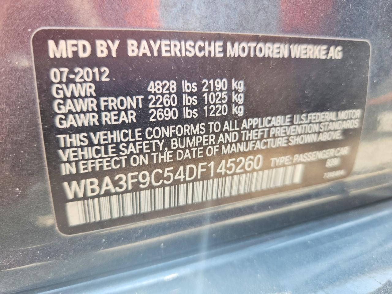 2013 Bmw Activehybrid 3 Gray vin: WBA3F9C54DF145260