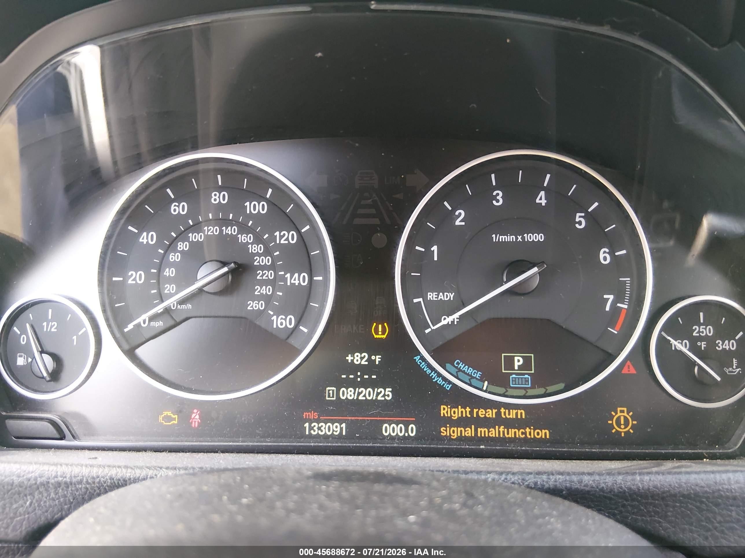 2013 Bmw Activehybrid 3   Gray vin: WBA3F9C54DF483886