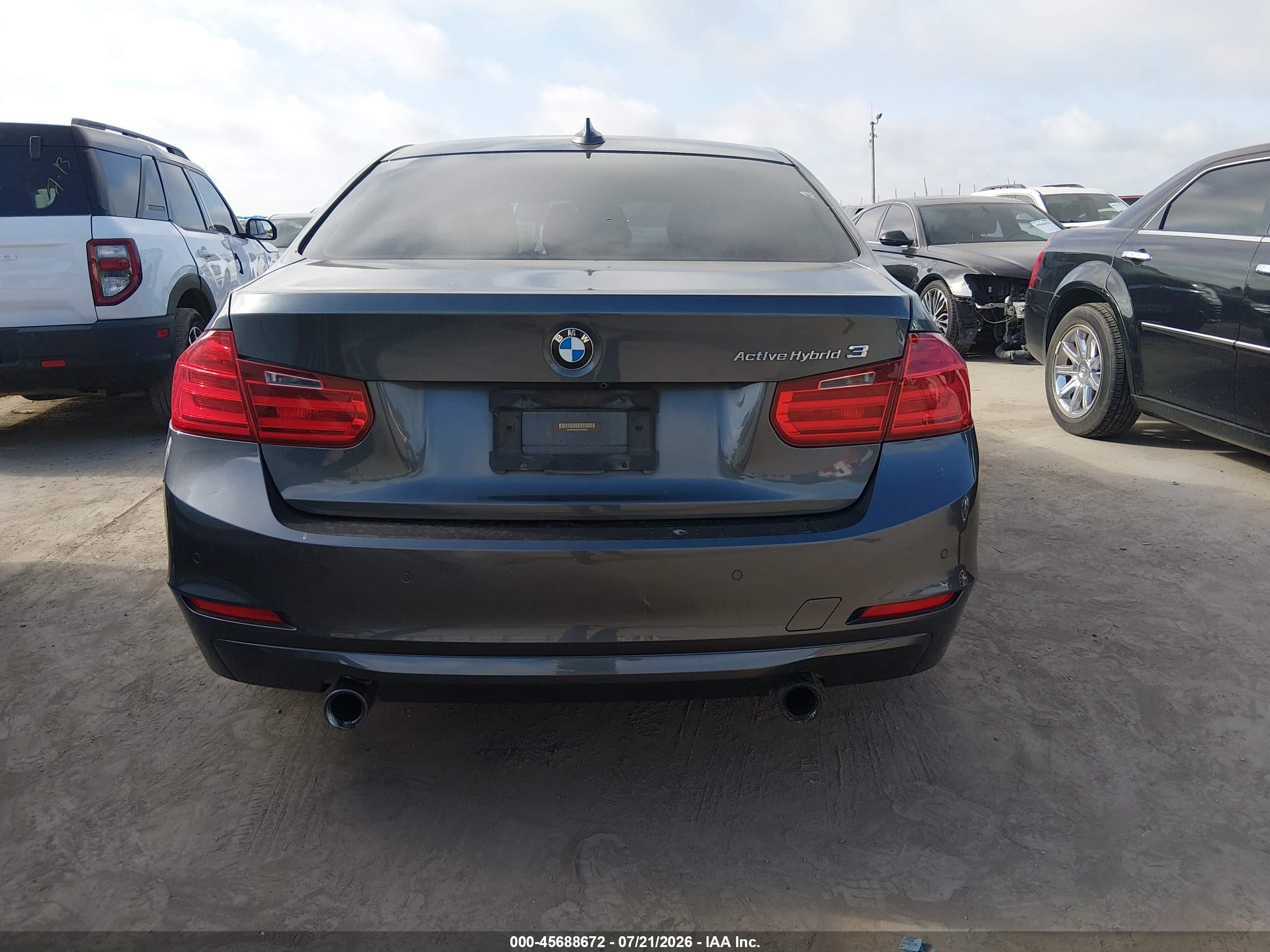 2013 Bmw Activehybrid 3   Gray vin: WBA3F9C54DF483886