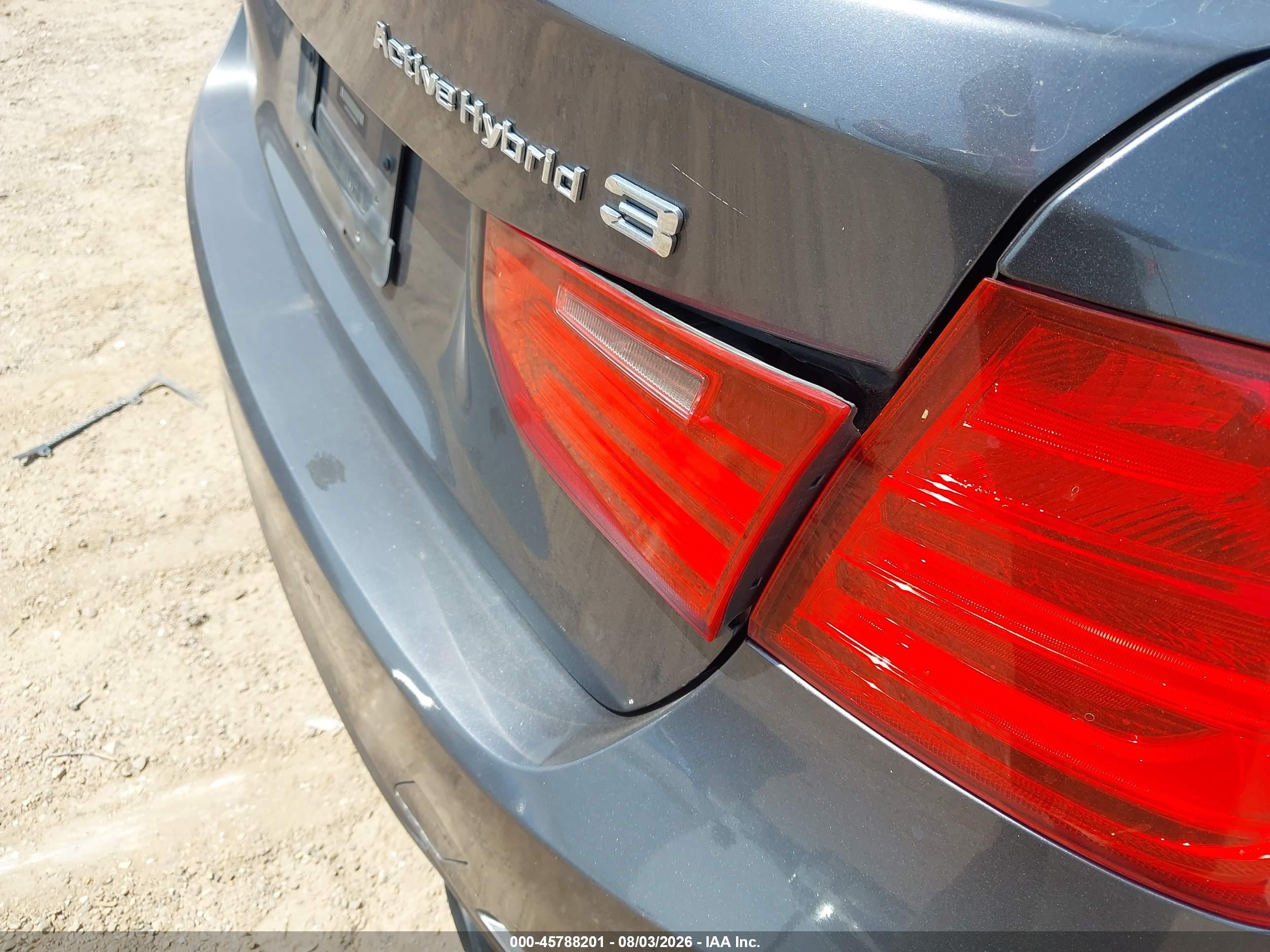 2013 Bmw Activehybrid 3   Gray vin: WBA3F9C55DF483900