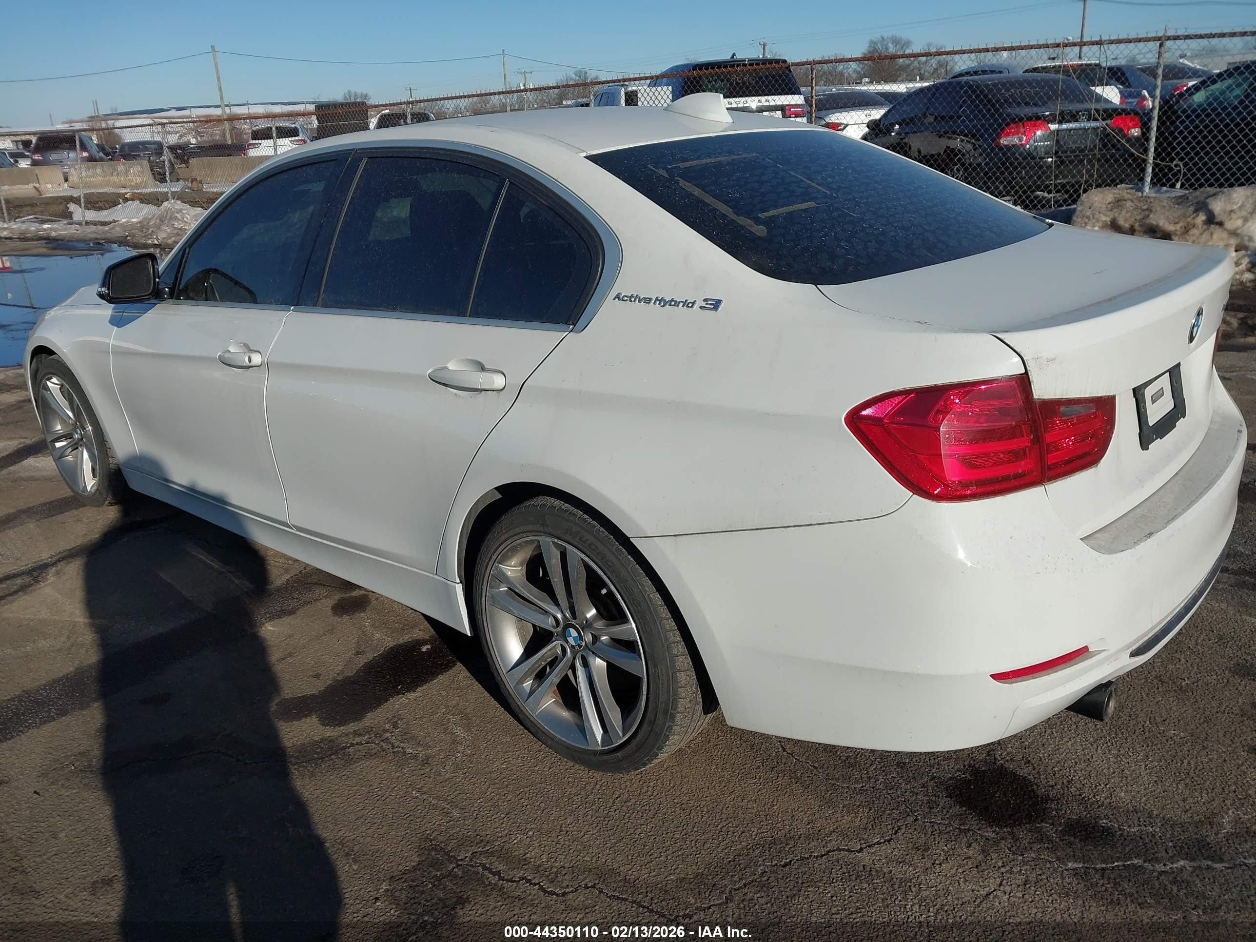 2014 Bmw Activehybrid 3   White vin: WBA3F9C56EF484555