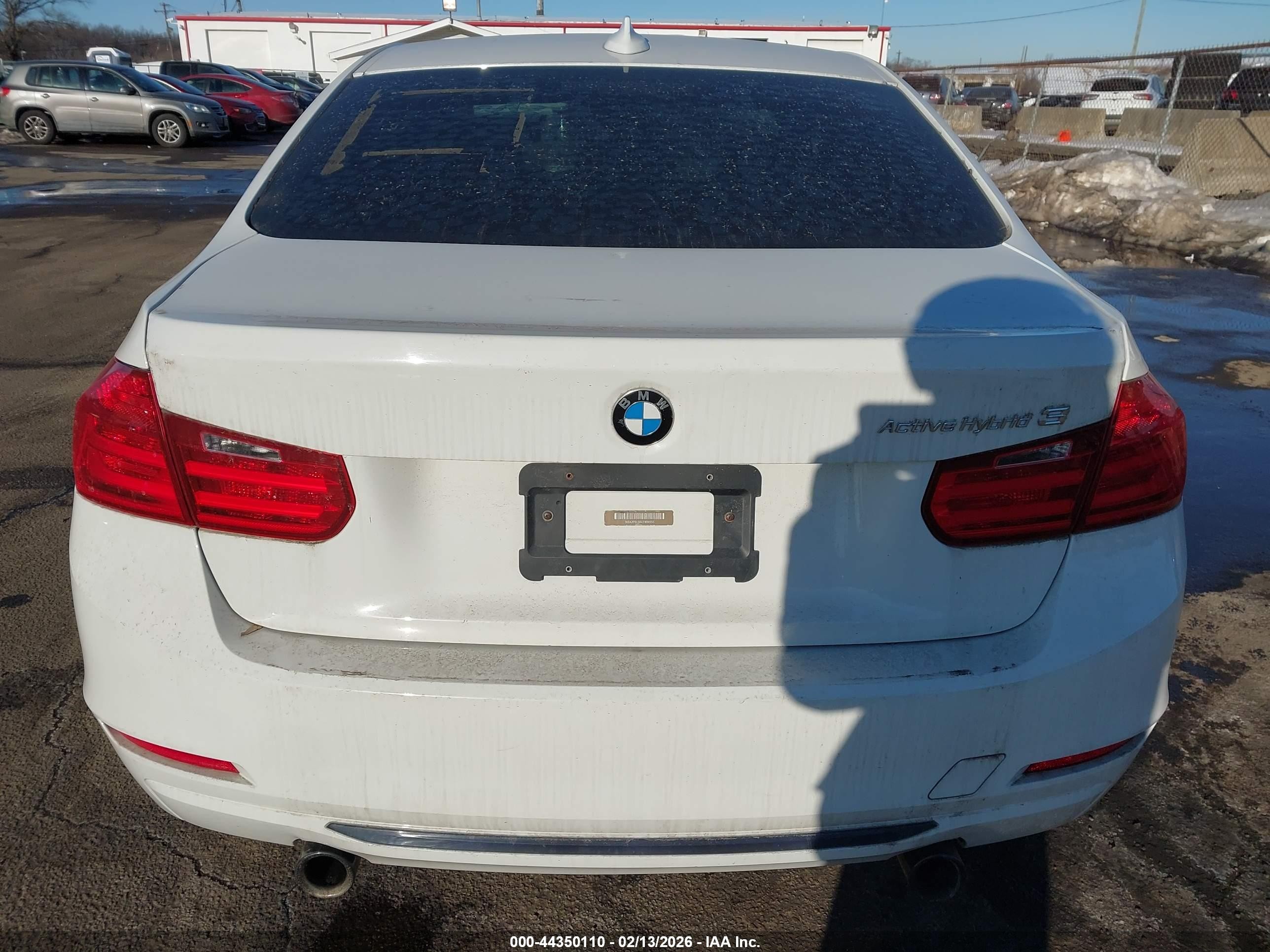 2014 Bmw Activehybrid 3   White vin: WBA3F9C56EF484555
