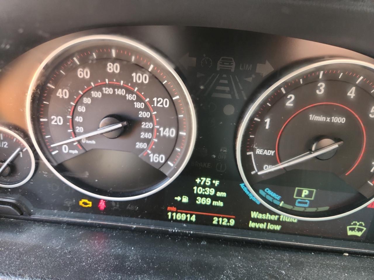 2013 Bmw Activehybrid 3 White vin: WBA3F9C59DF484404 Damage: Warning Light - Engine, On, Unacceptable