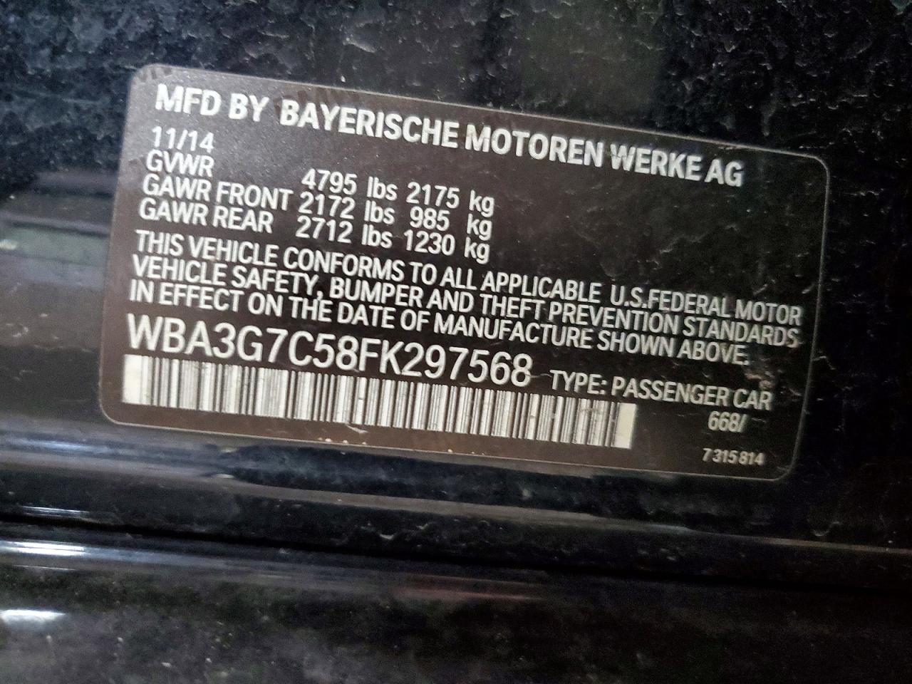 2015 Bmw 328 I Black vin: WBA3G7C58FK297568