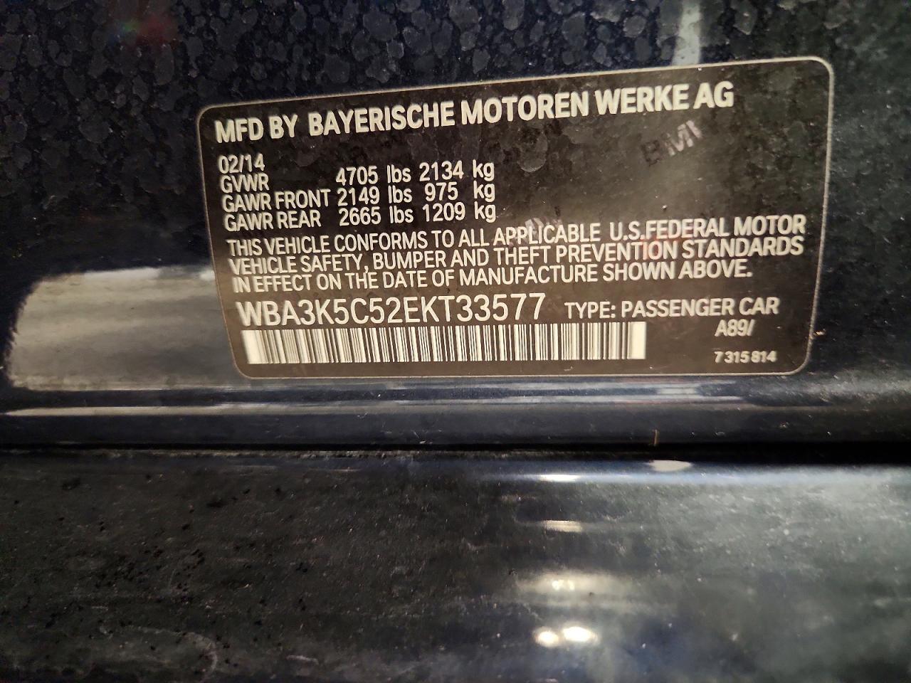 2014 Bmw 328 D Xdrive Blue vin: WBA3K5C52EKT33577
