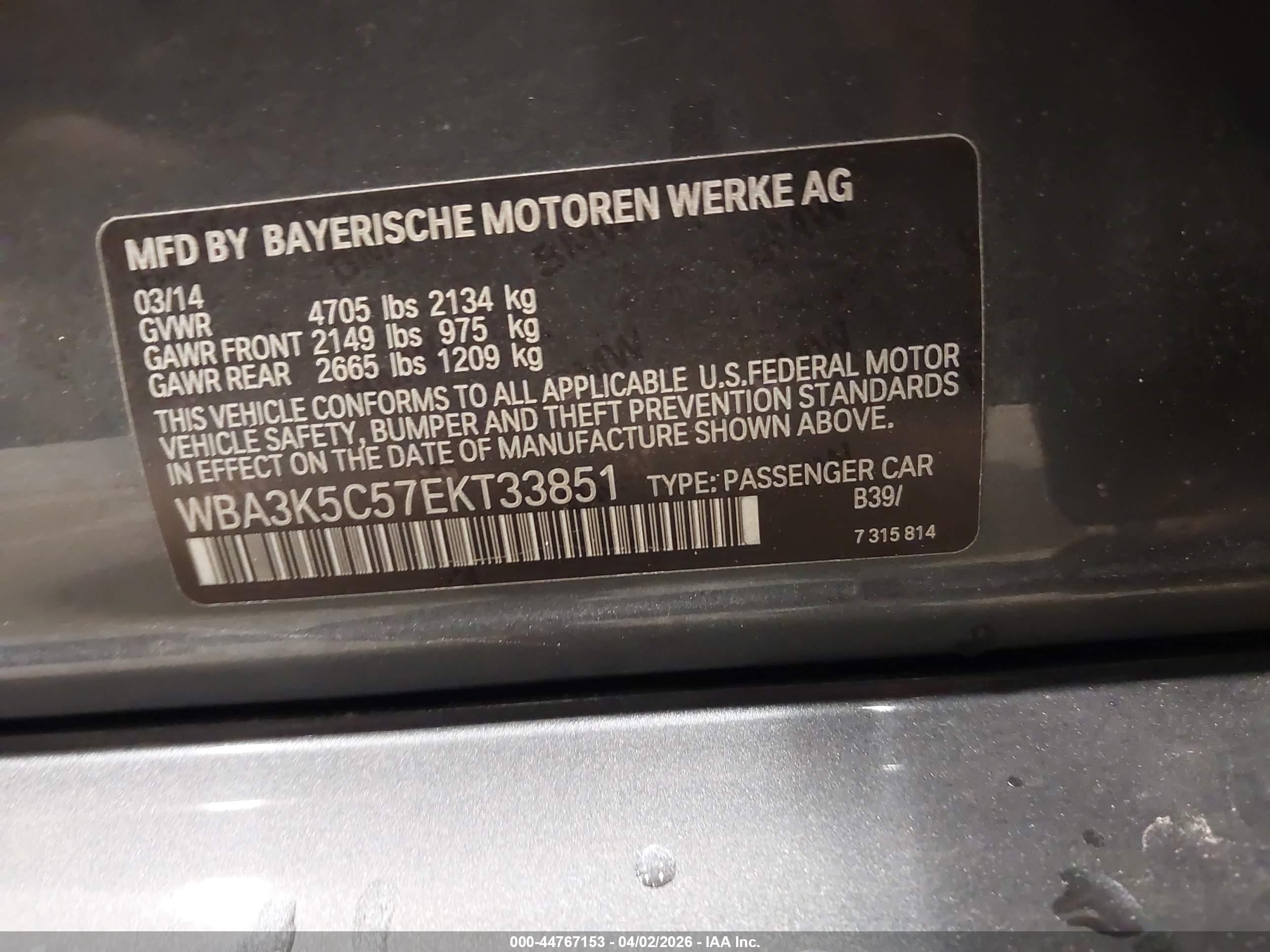2014 Bmw 328d Xdrive Gray vin: WBA3K5C57EKT33851