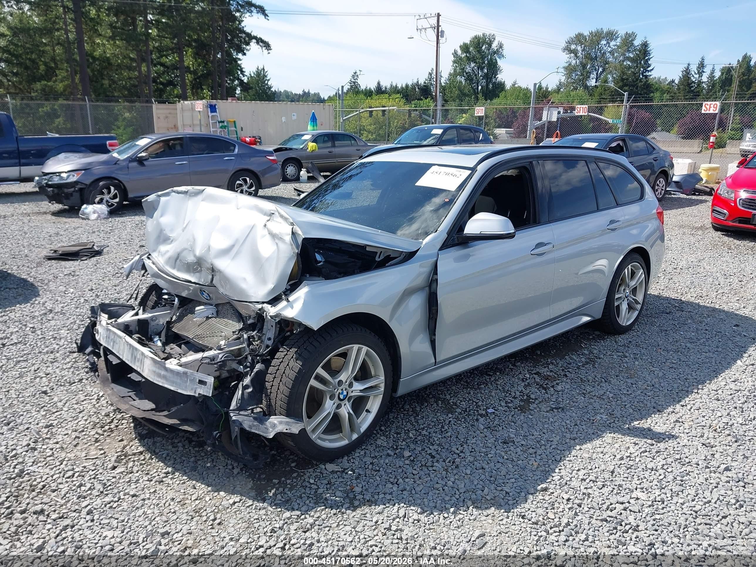 2015 Bmw 328d Xdrive Gray vin: WBA3K5C5XFK301641