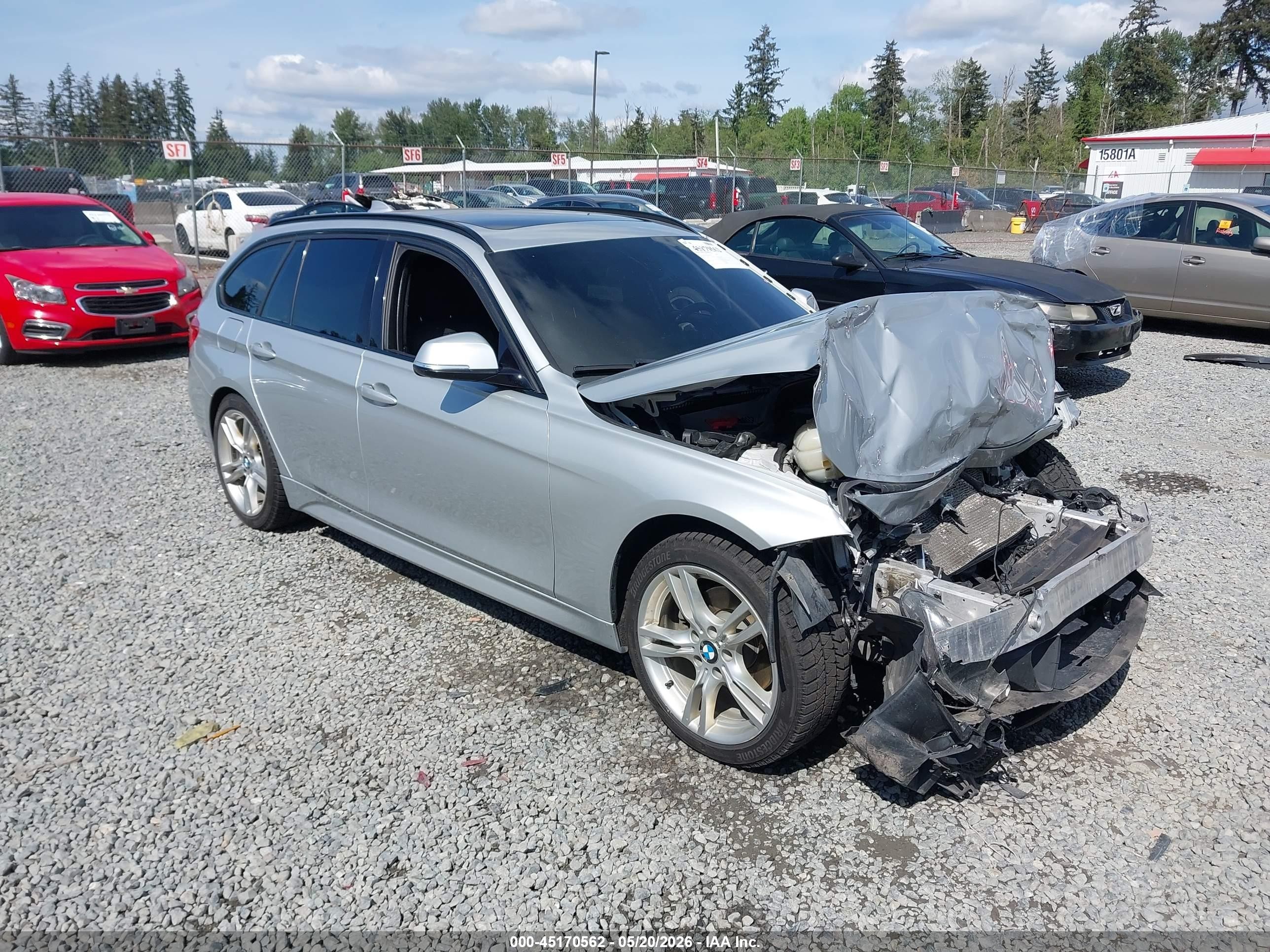 2015 Bmw 328d Xdrive Gray vin: WBA3K5C5XFK301641