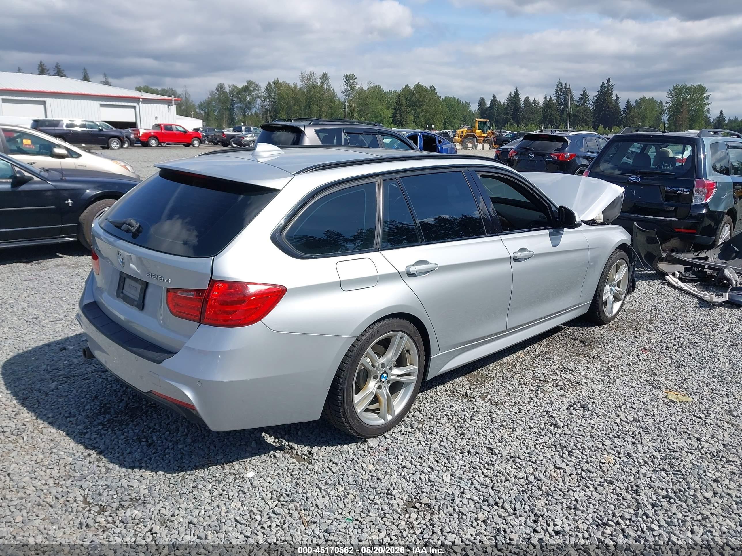 2015 Bmw 328d Xdrive Gray vin: WBA3K5C5XFK301641