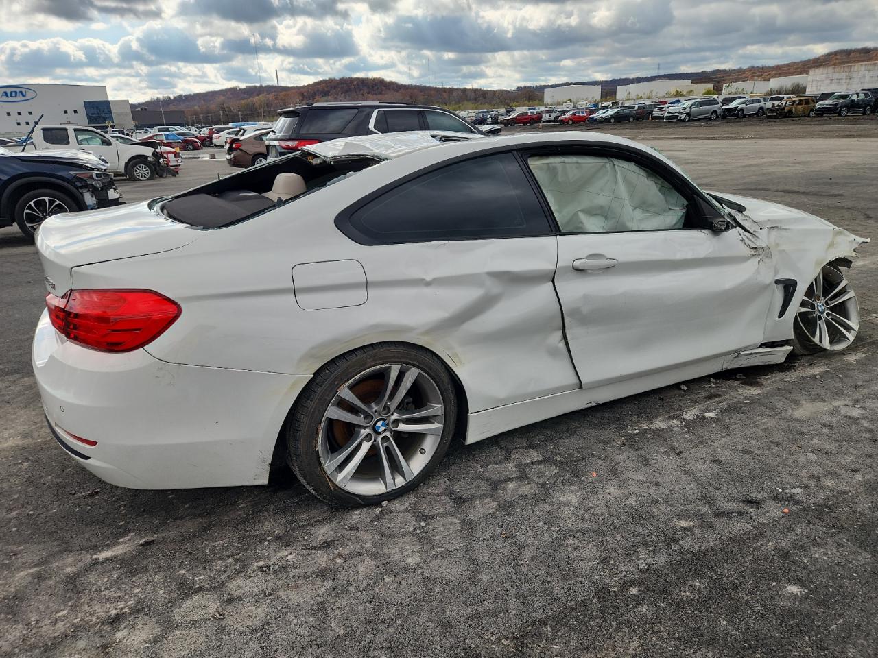 2015 Bmw 428 I White vin: WBA3N3C50FK233328 Damage: Right Rear Wheel, Curb Rash, > 12 Inches