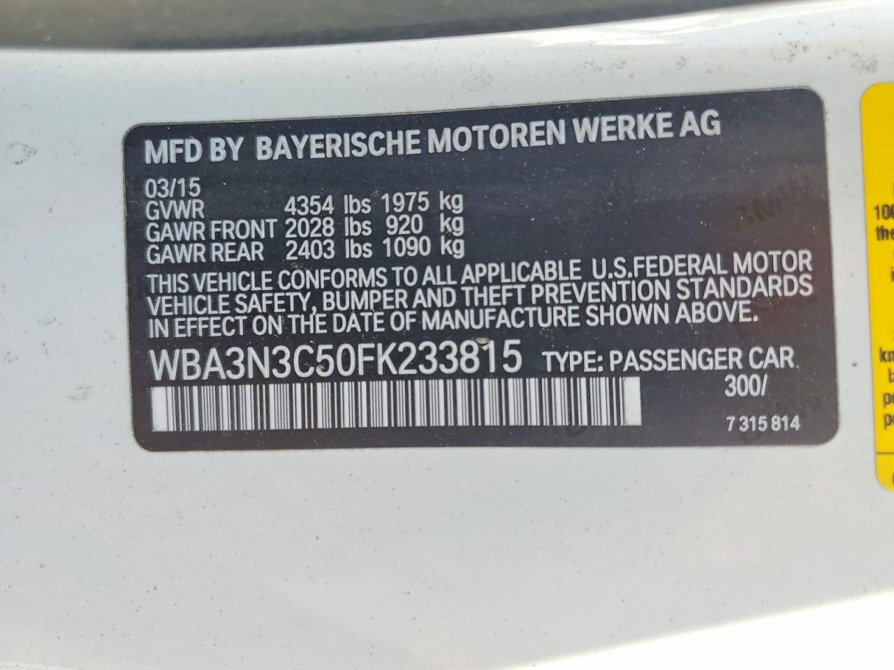 2015 Bmw 428 I White vin: WBA3N3C50FK233815