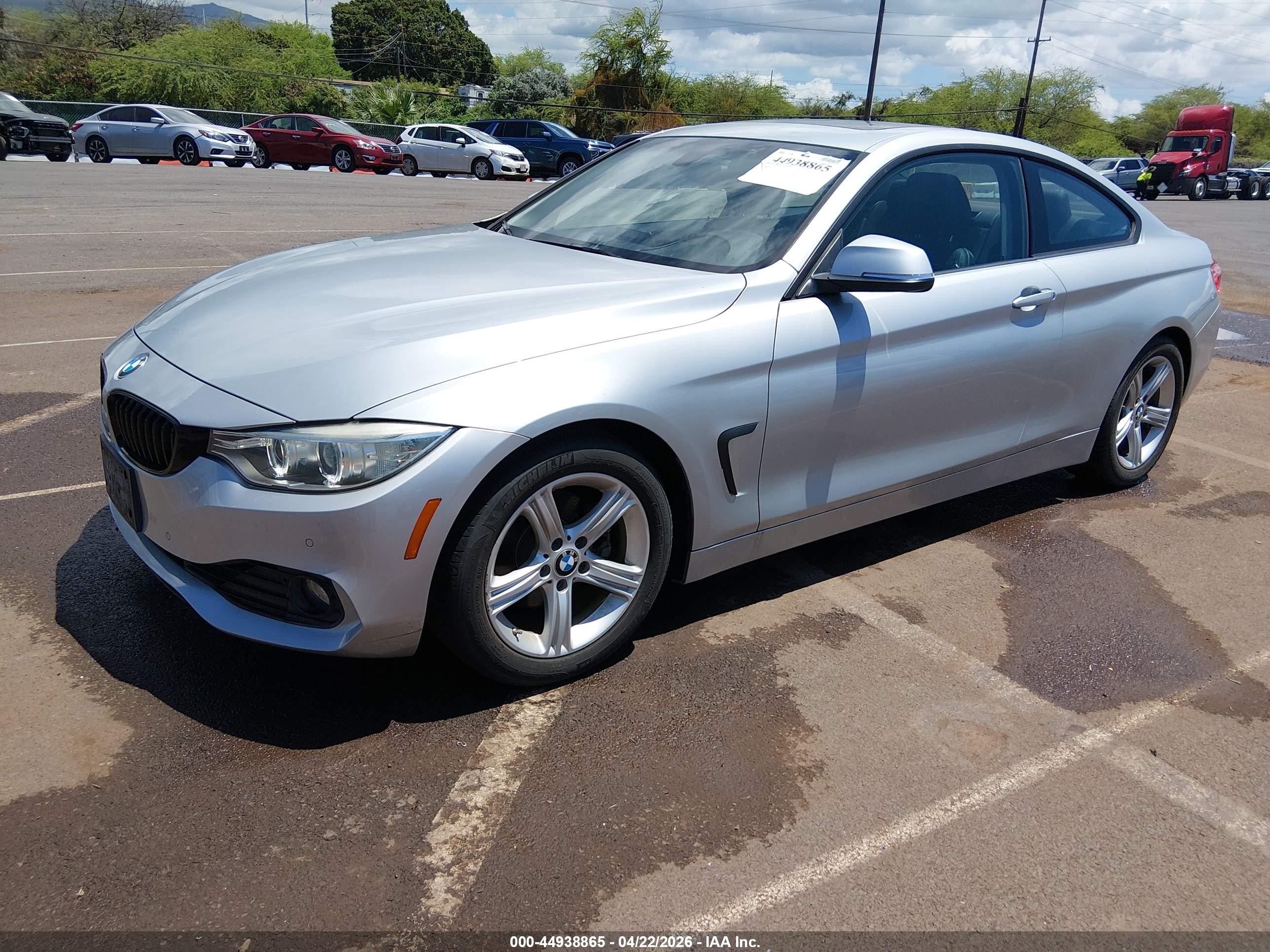 2015 Bmw 428i Silver vin: WBA3N3C50FK234687