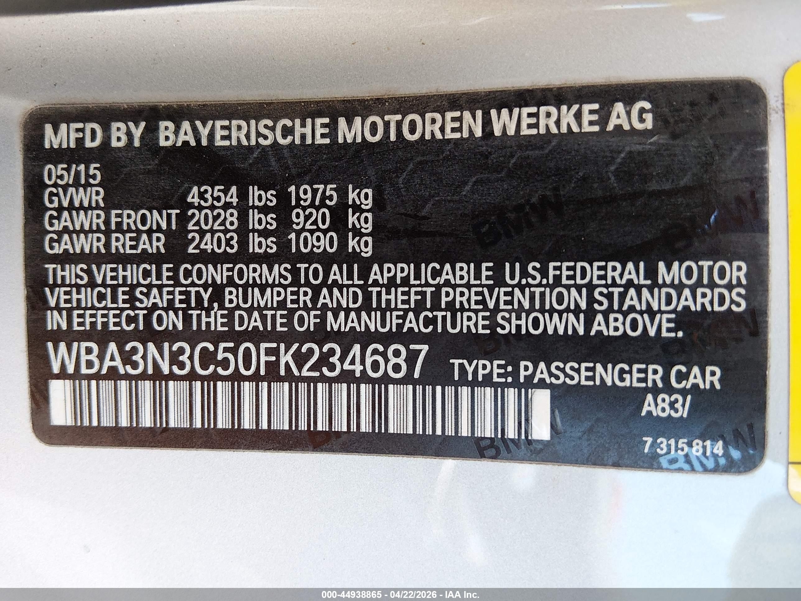2015 Bmw 428i Silver vin: WBA3N3C50FK234687