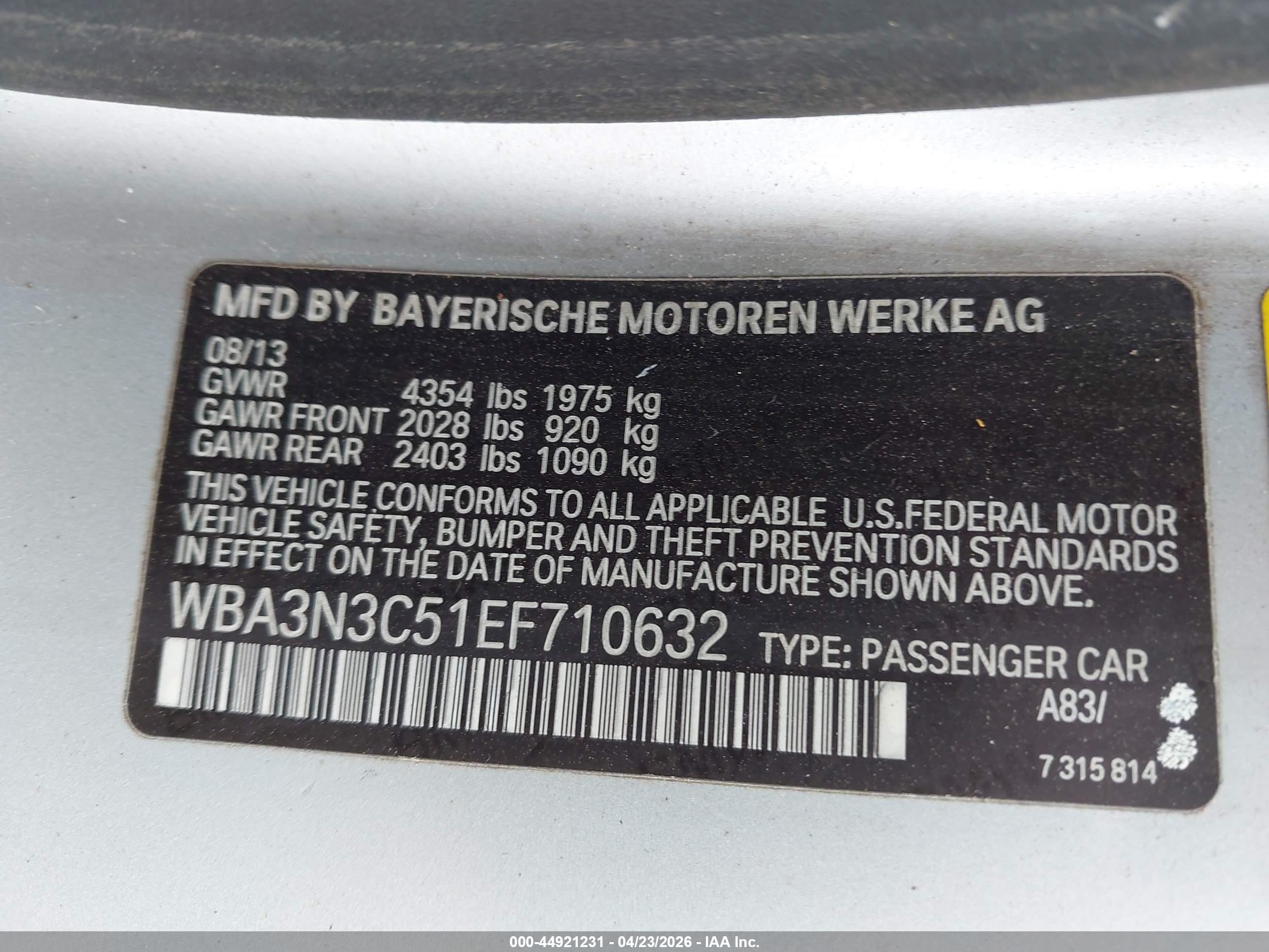 2014 Bmw 428i   Серебряный vin: WBA3N3C51EF710632