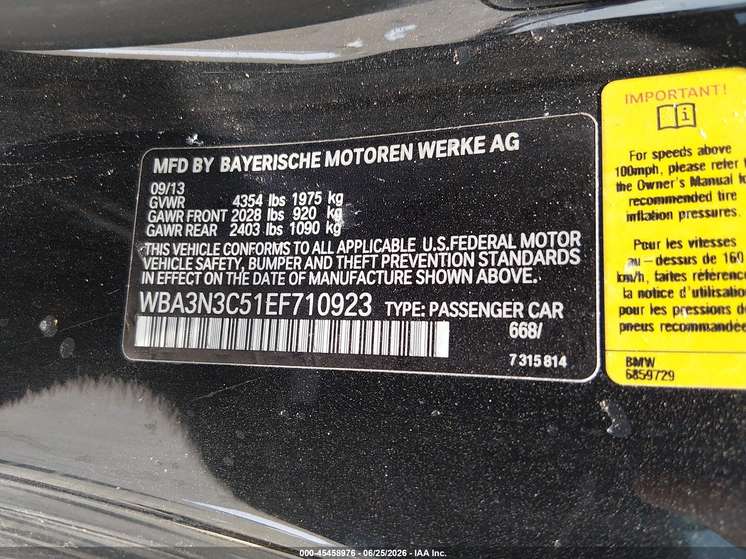 2014 Bmw 428i   Black vin: WBA3N3C51EF710923