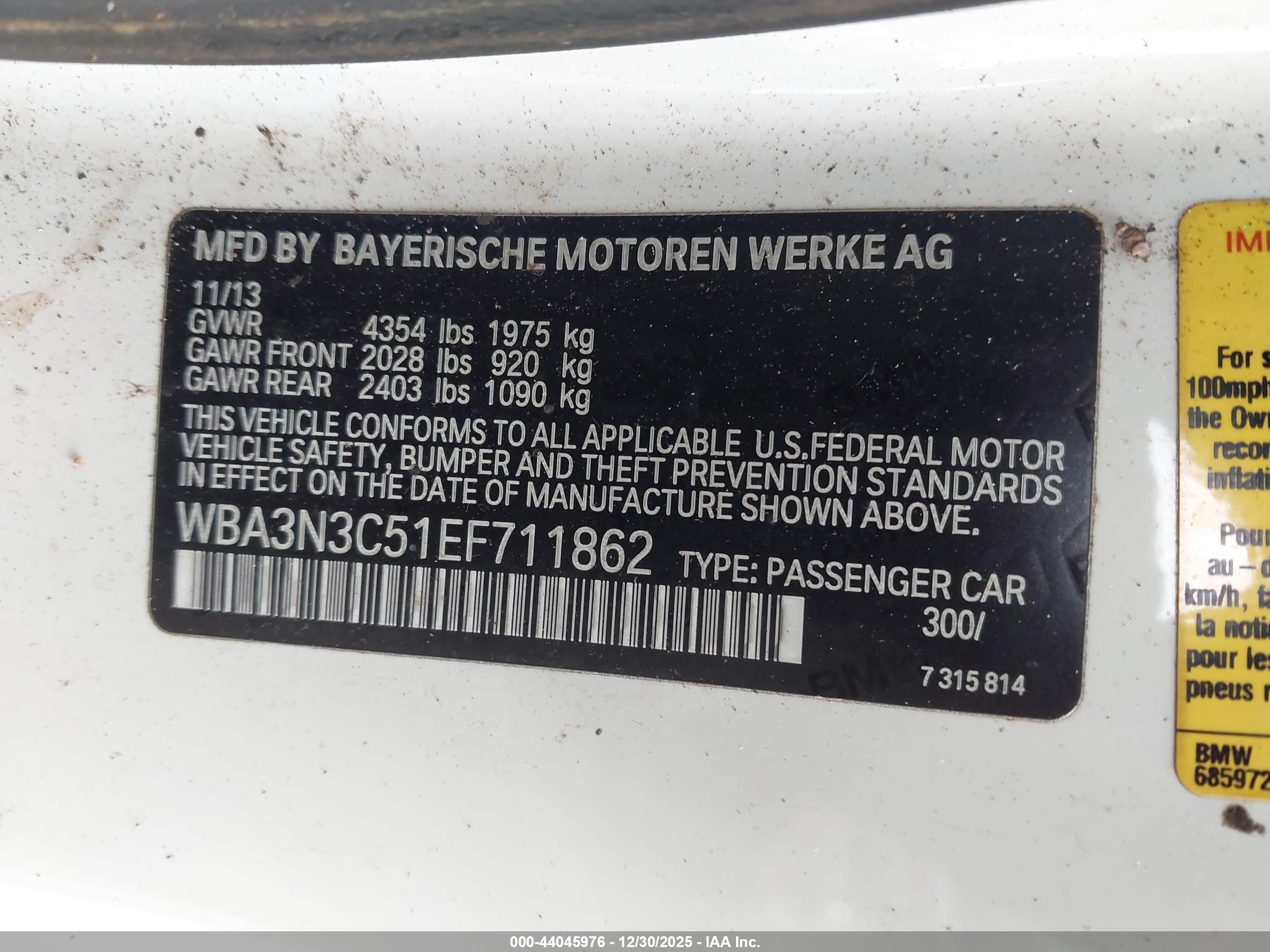 2014 Bmw 428i   White vin: WBA3N3C51EF711862