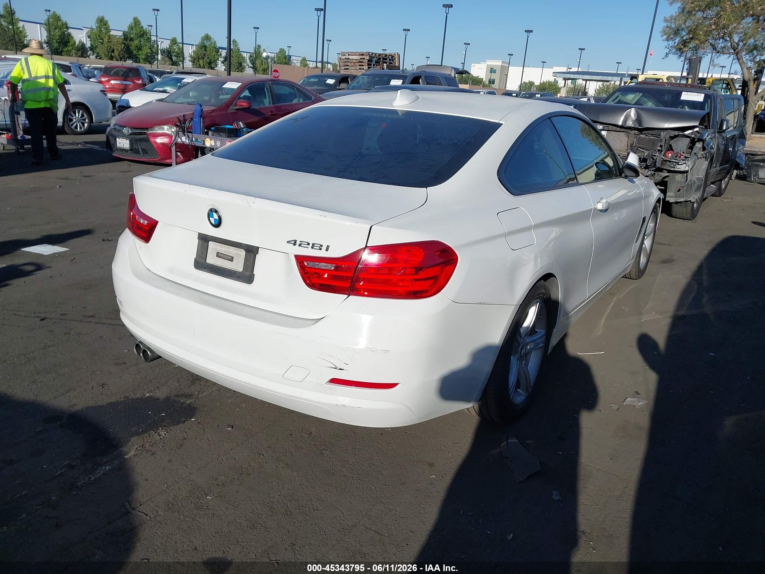 2014 Bmw 4 Series 428i White vin: WBA3N3C51EK231473