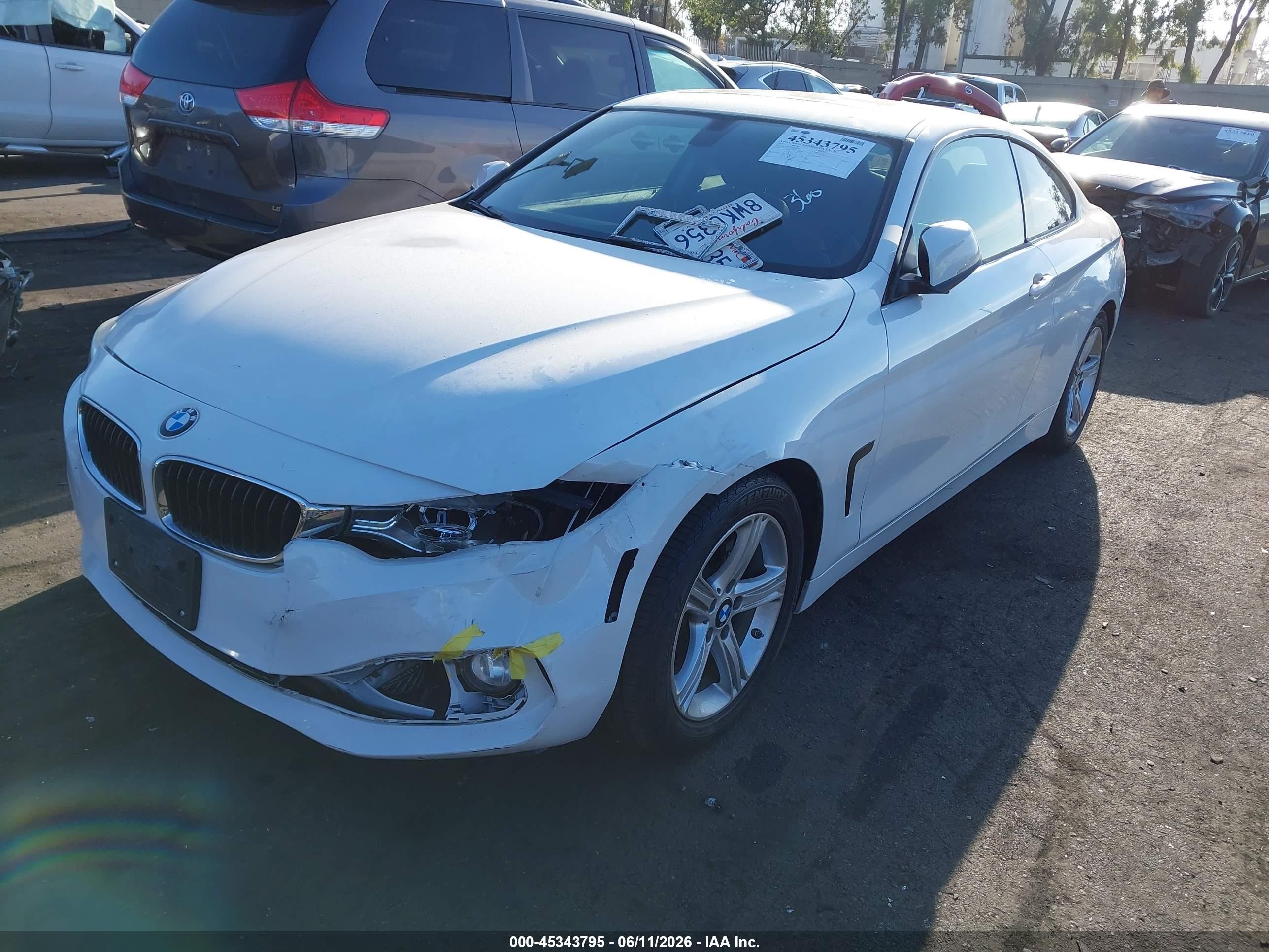 2014 Bmw 4 Series 428i White vin: WBA3N3C51EK231473