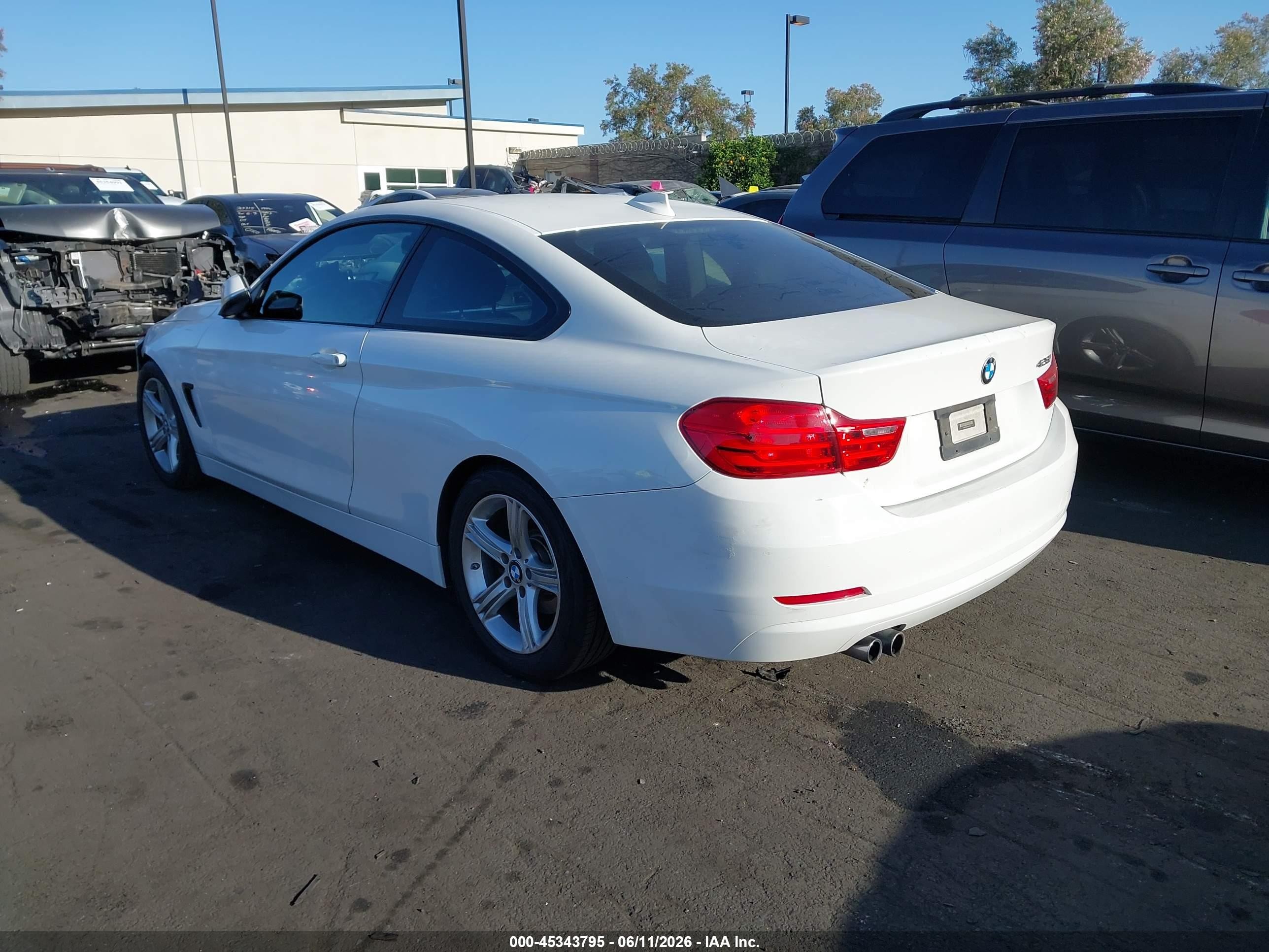 2014 Bmw 4 Series 428i White vin: WBA3N3C51EK231473