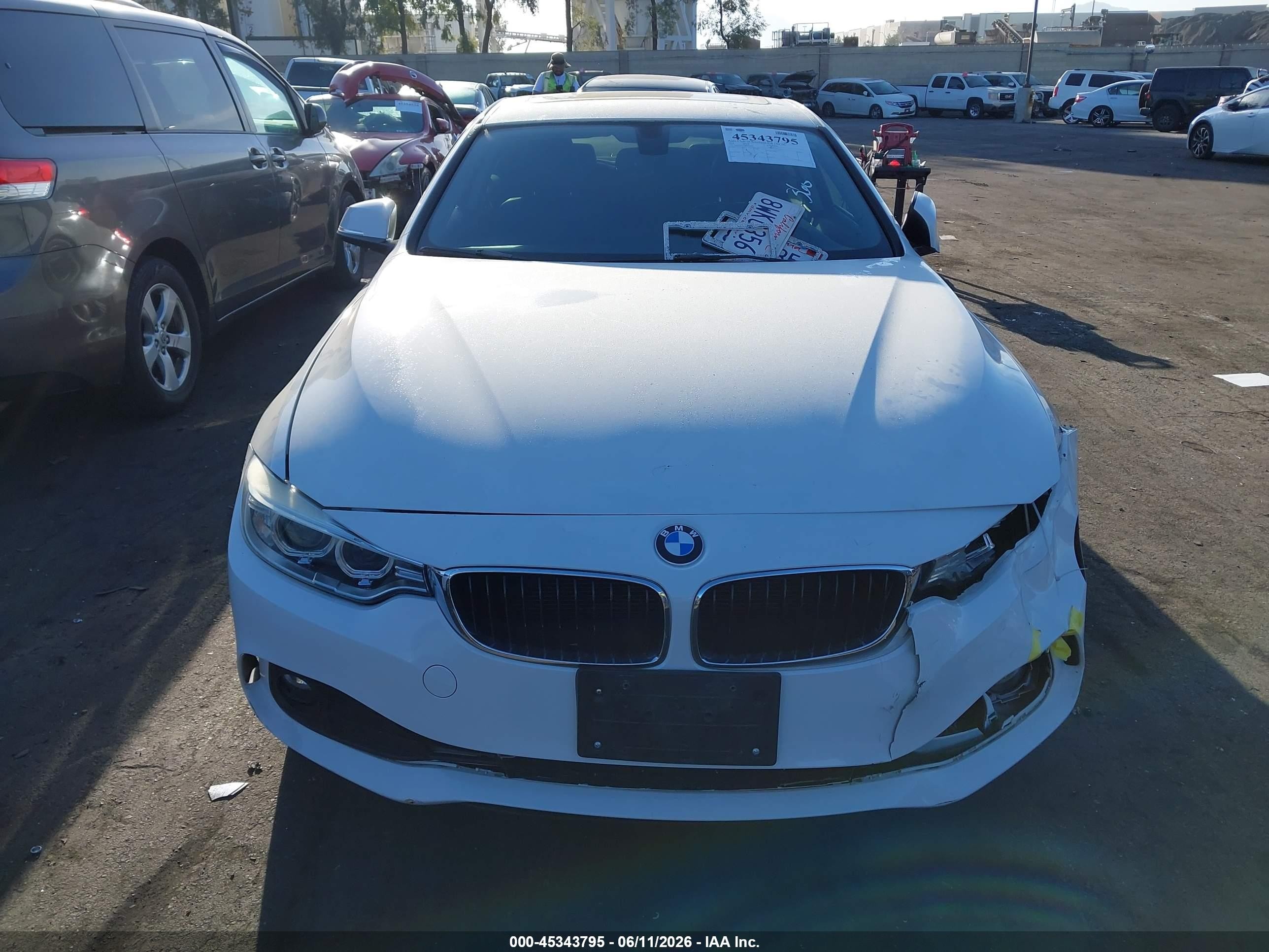 2014 Bmw 4 Series 428i White vin: WBA3N3C51EK231473