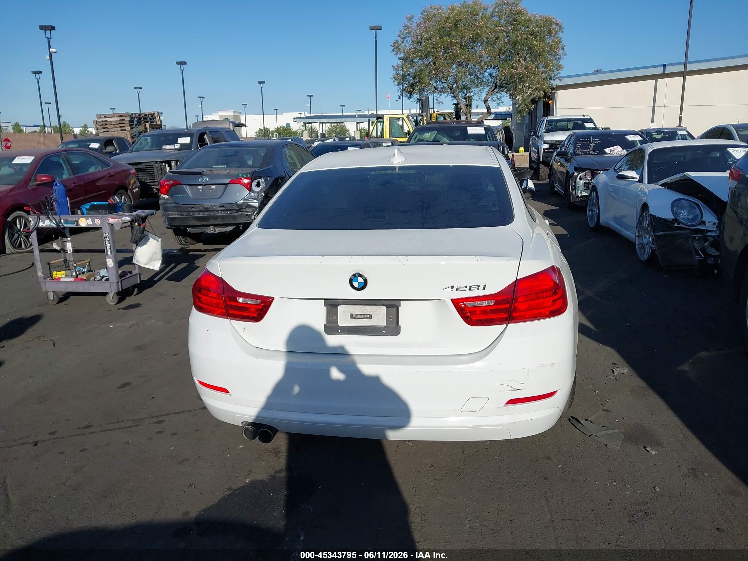 2014 Bmw 4 Series 428i White vin: WBA3N3C51EK231473