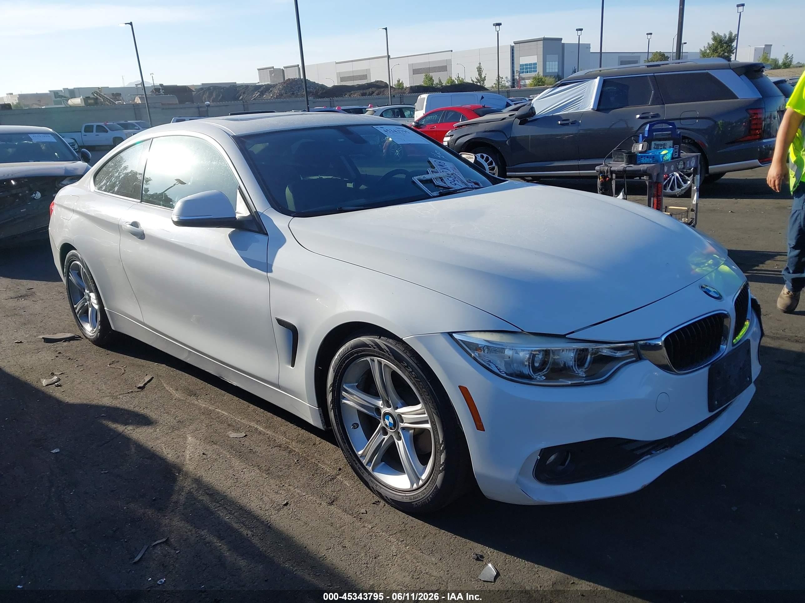 2014 Bmw 4 Series 428i White vin: WBA3N3C51EK231473