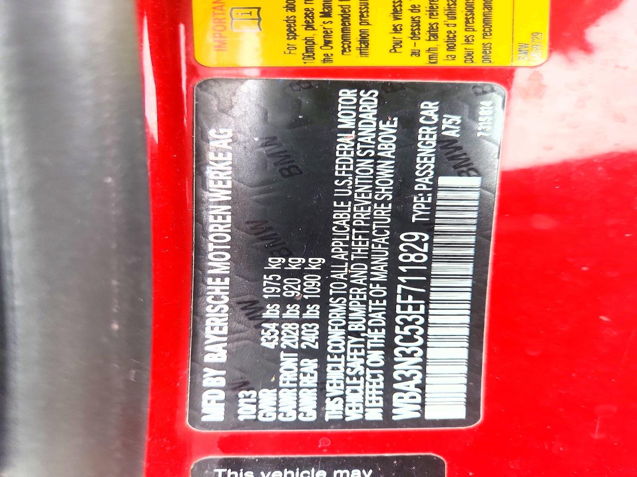 2014 Bmw 428 I Red vin: WBA3N3C53EF711829