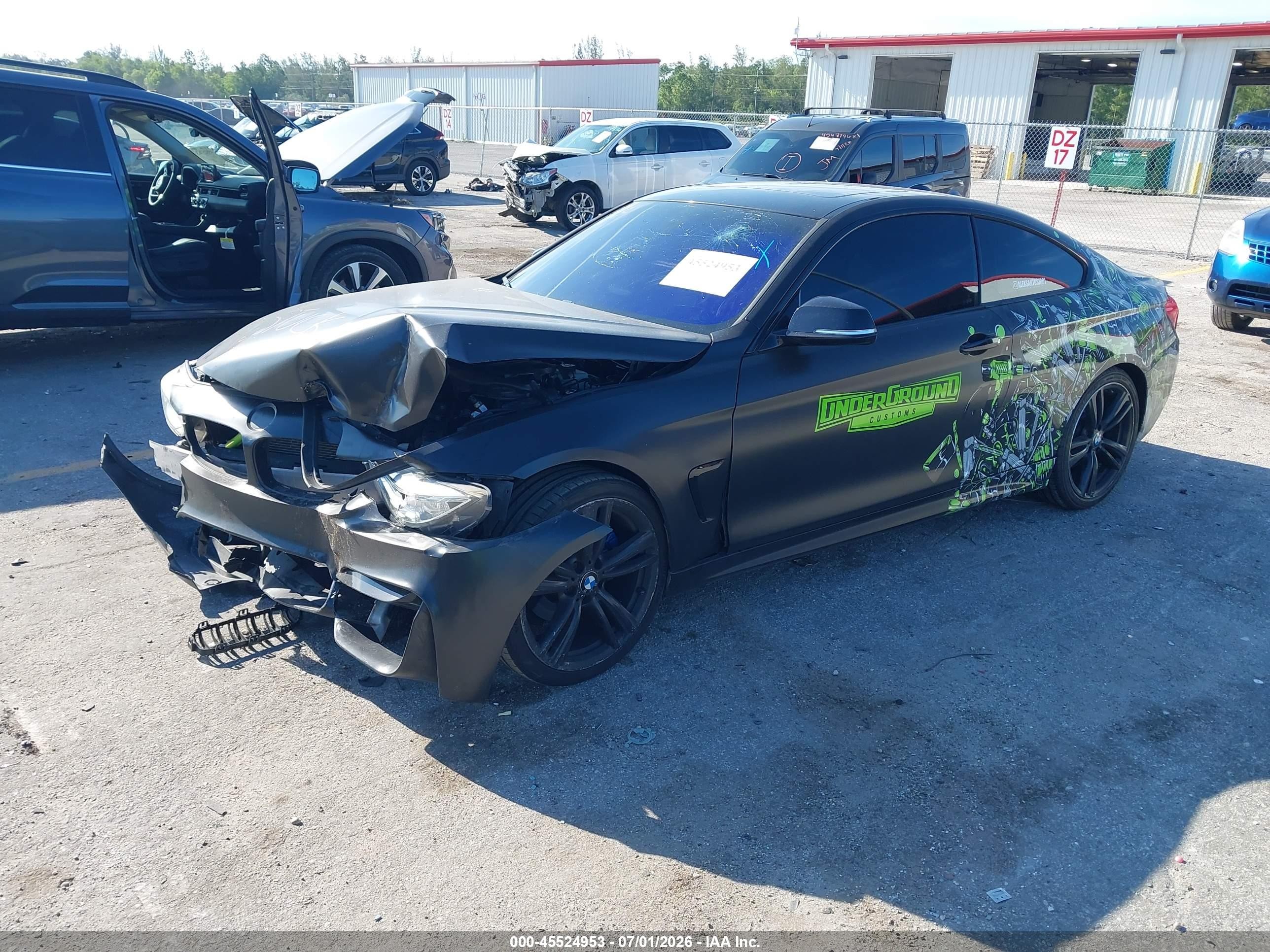 2015 Bmw 428i Black vin: WBA3N3C54FK233266