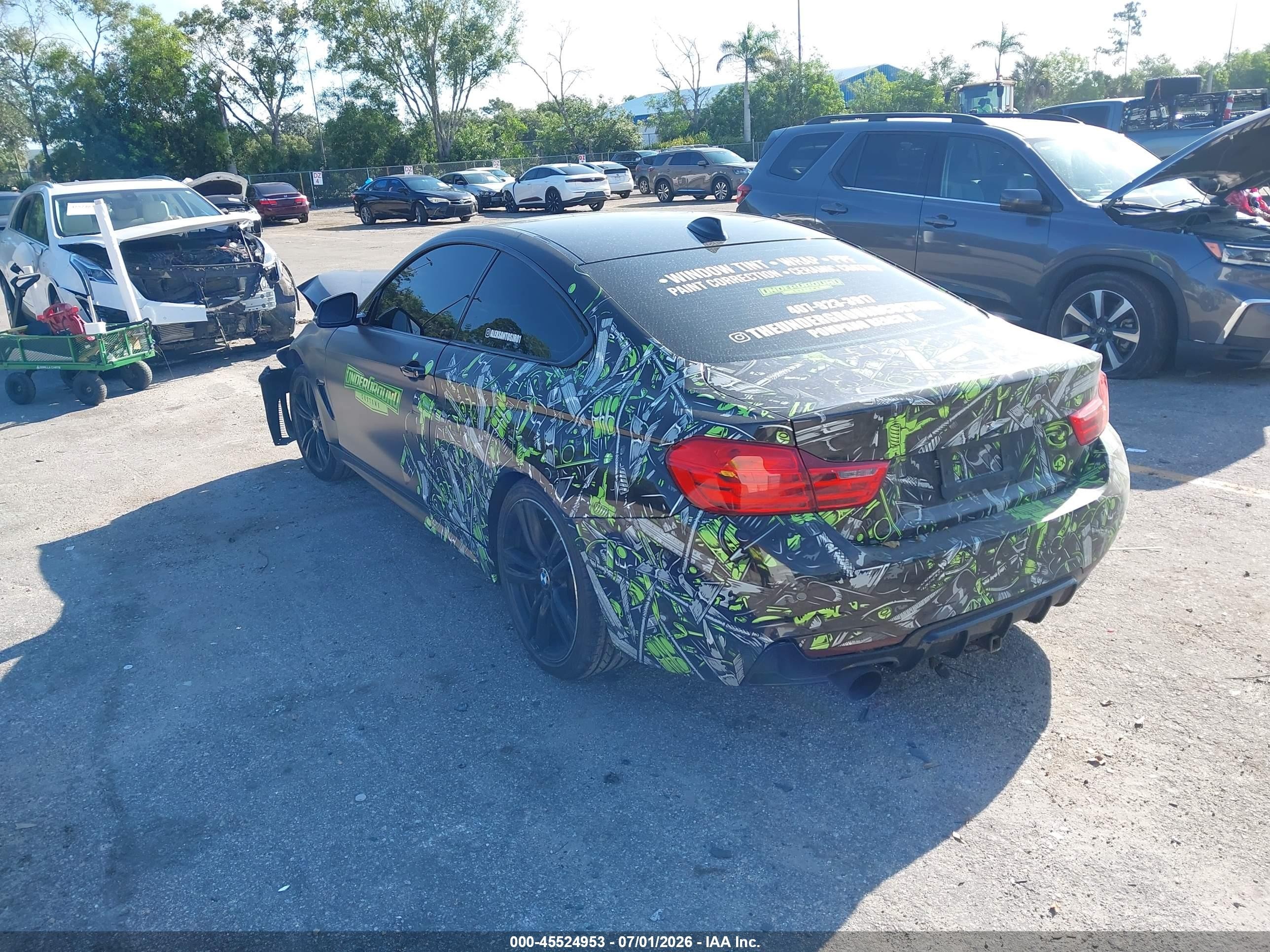 2015 Bmw 428i Black vin: WBA3N3C54FK233266
