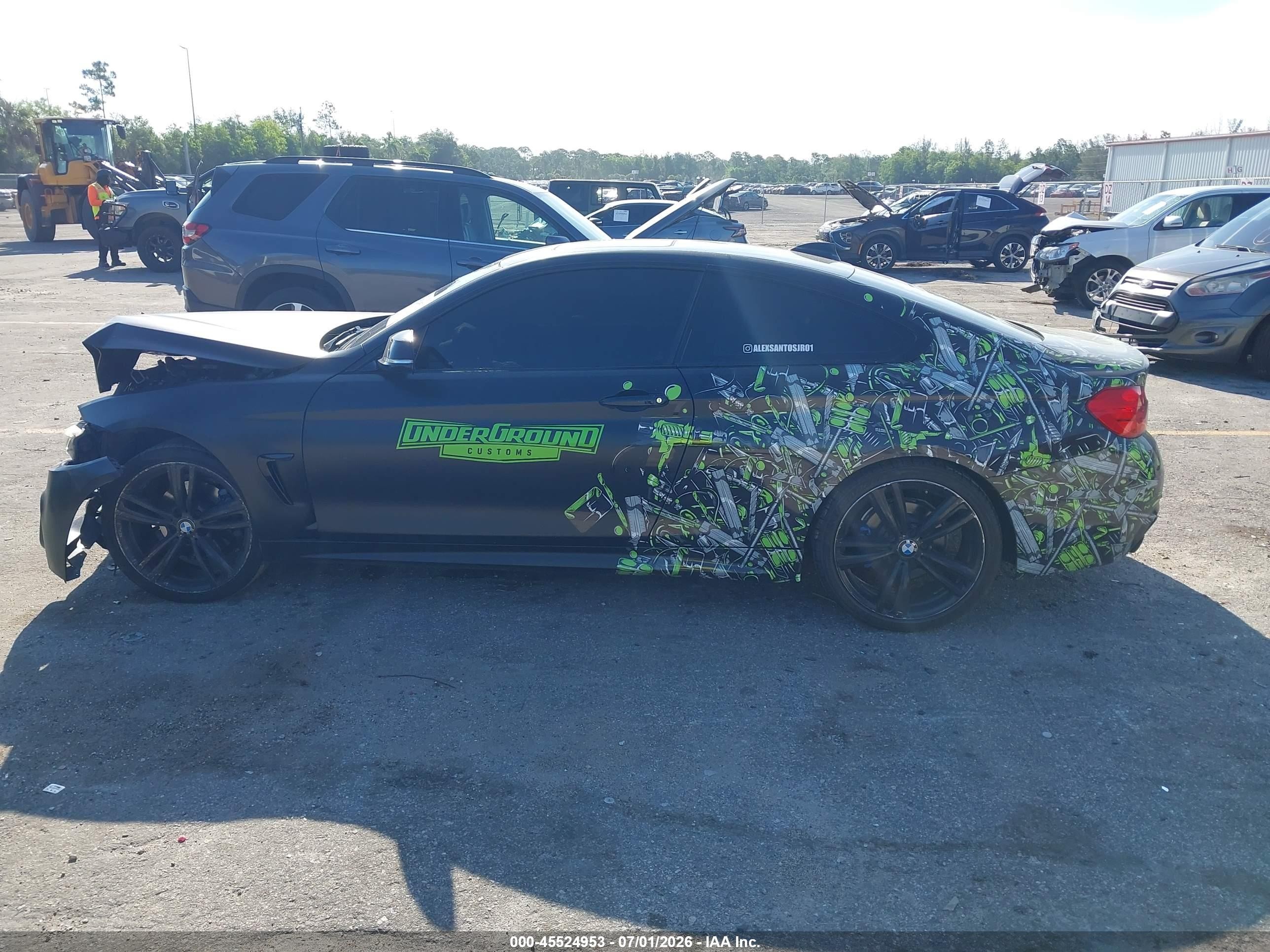 2015 Bmw 428i Black vin: WBA3N3C54FK233266