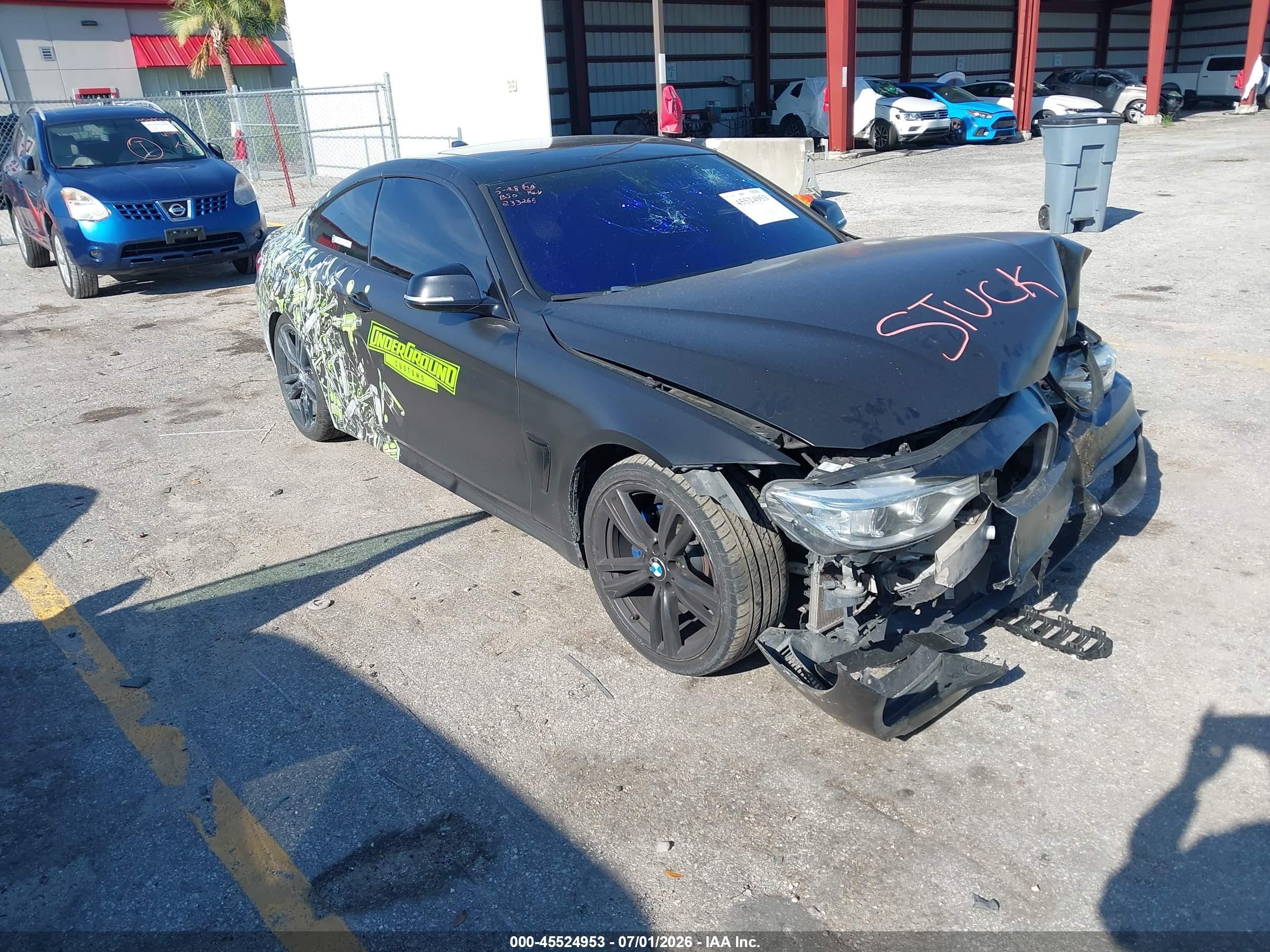 2015 Bmw 428i Black vin: WBA3N3C54FK233266