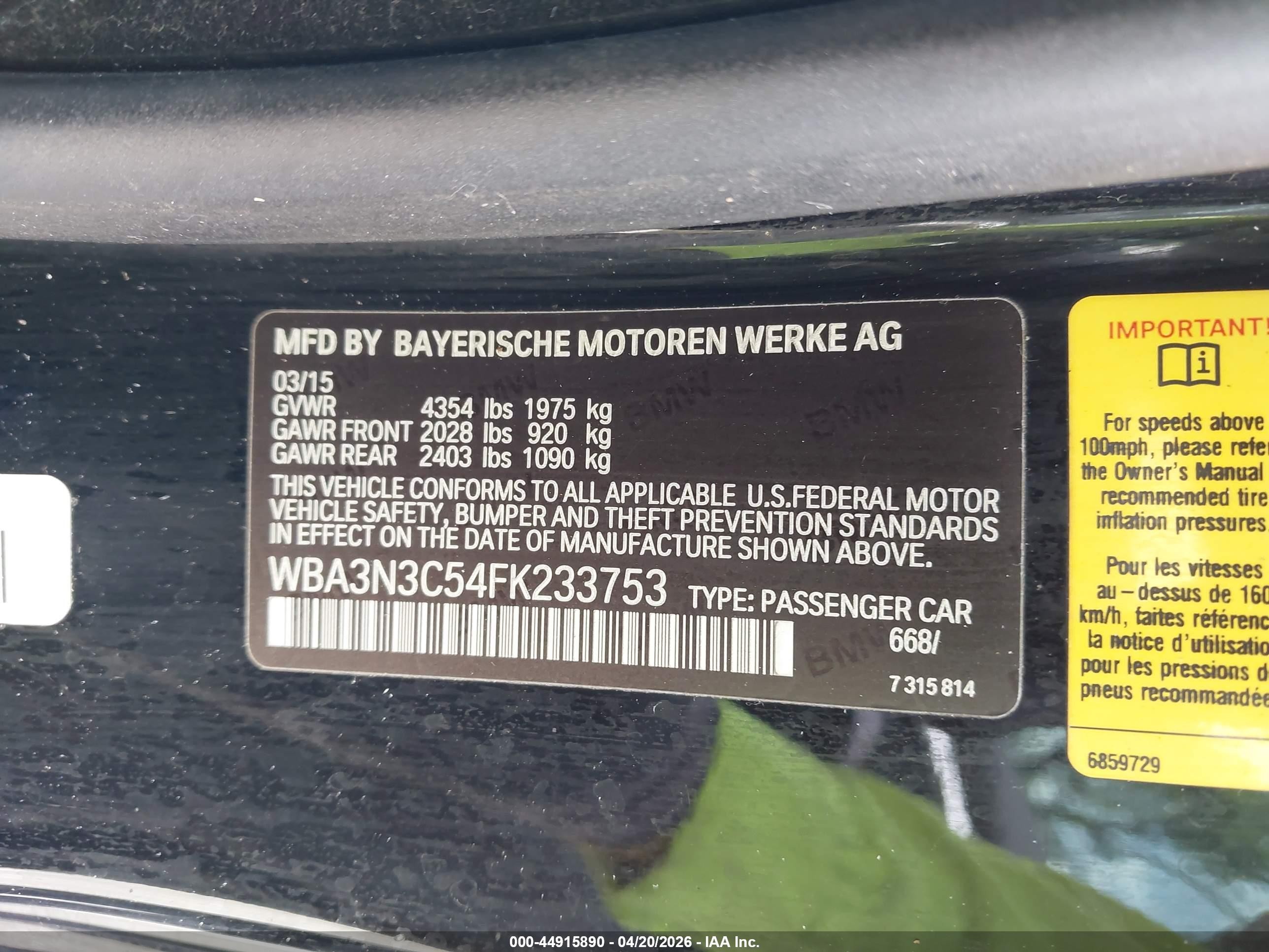 2015 Bmw 428i   Черный vin: WBA3N3C54FK233753
