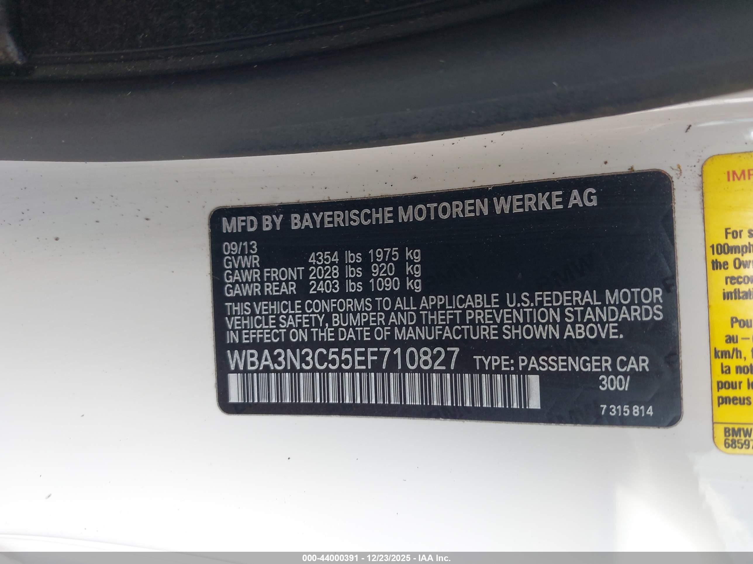 2014 Bmw 428i   White vin: WBA3N3C55EF710827