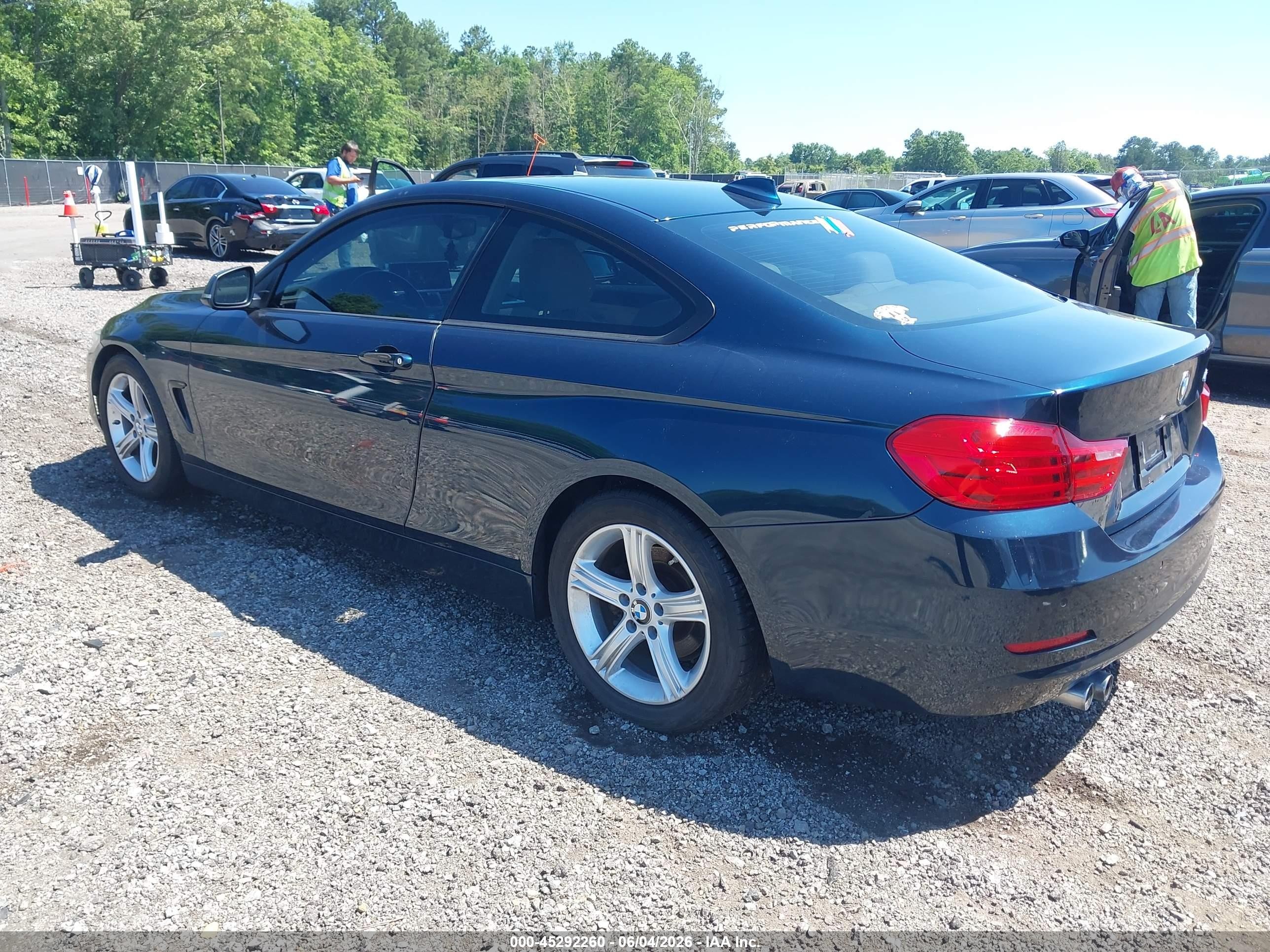 2014 Bmw 4 Series 428i Blue vin: WBA3N3C55EK230973