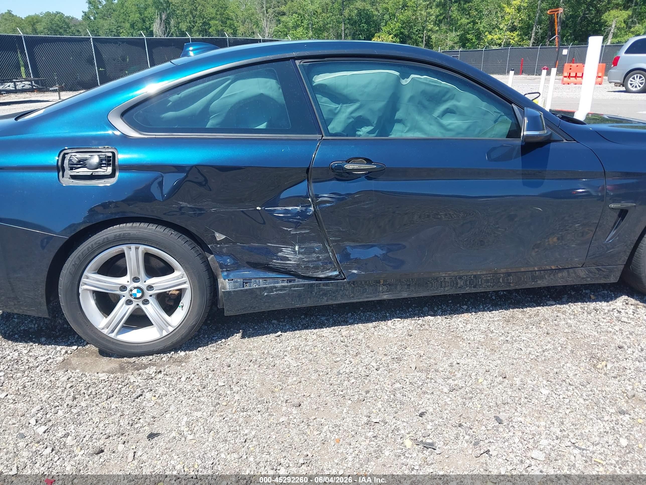 2014 Bmw 4 Series 428i Blue vin: WBA3N3C55EK230973