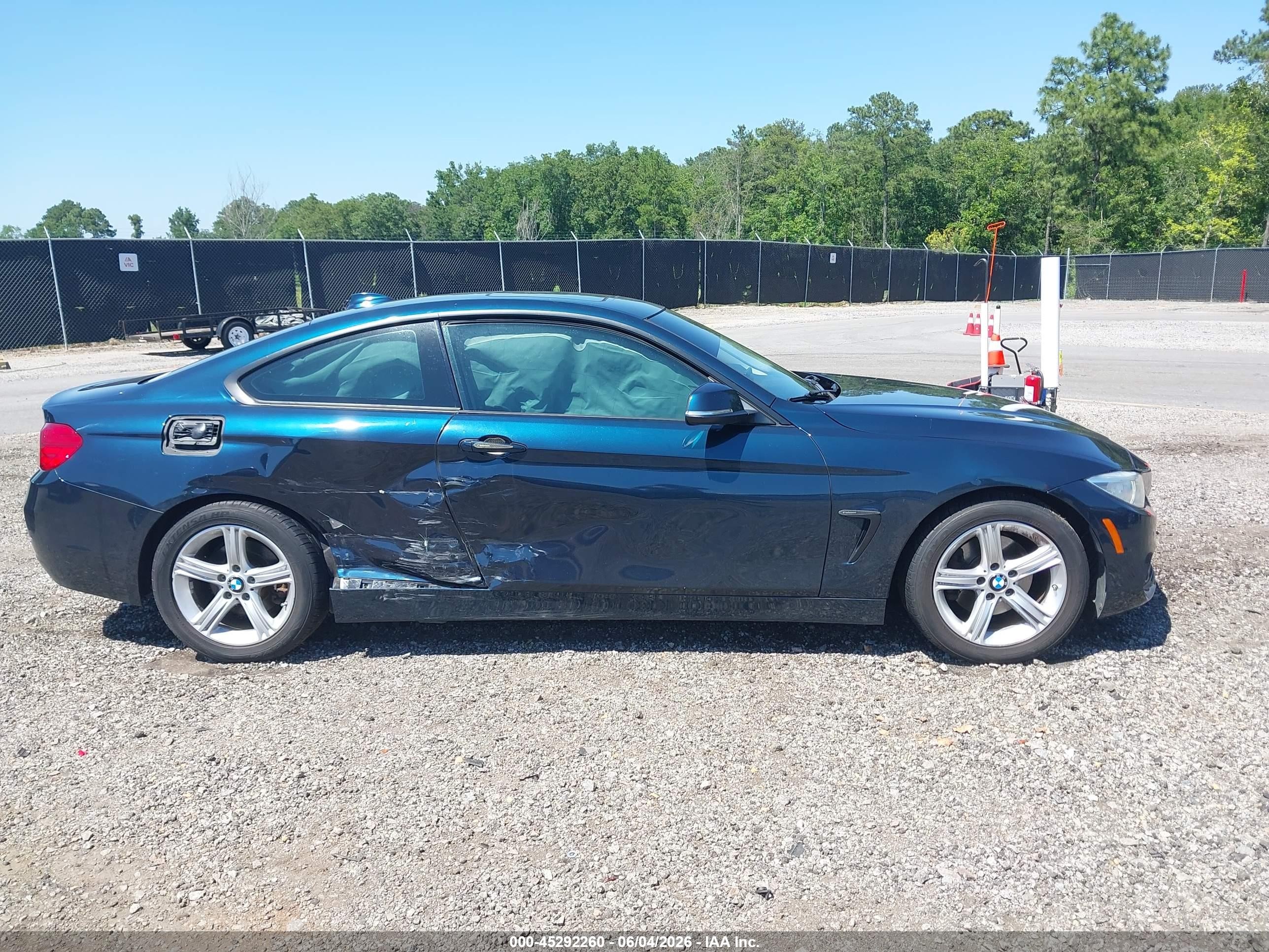 2014 Bmw 4 Series 428i Blue vin: WBA3N3C55EK230973