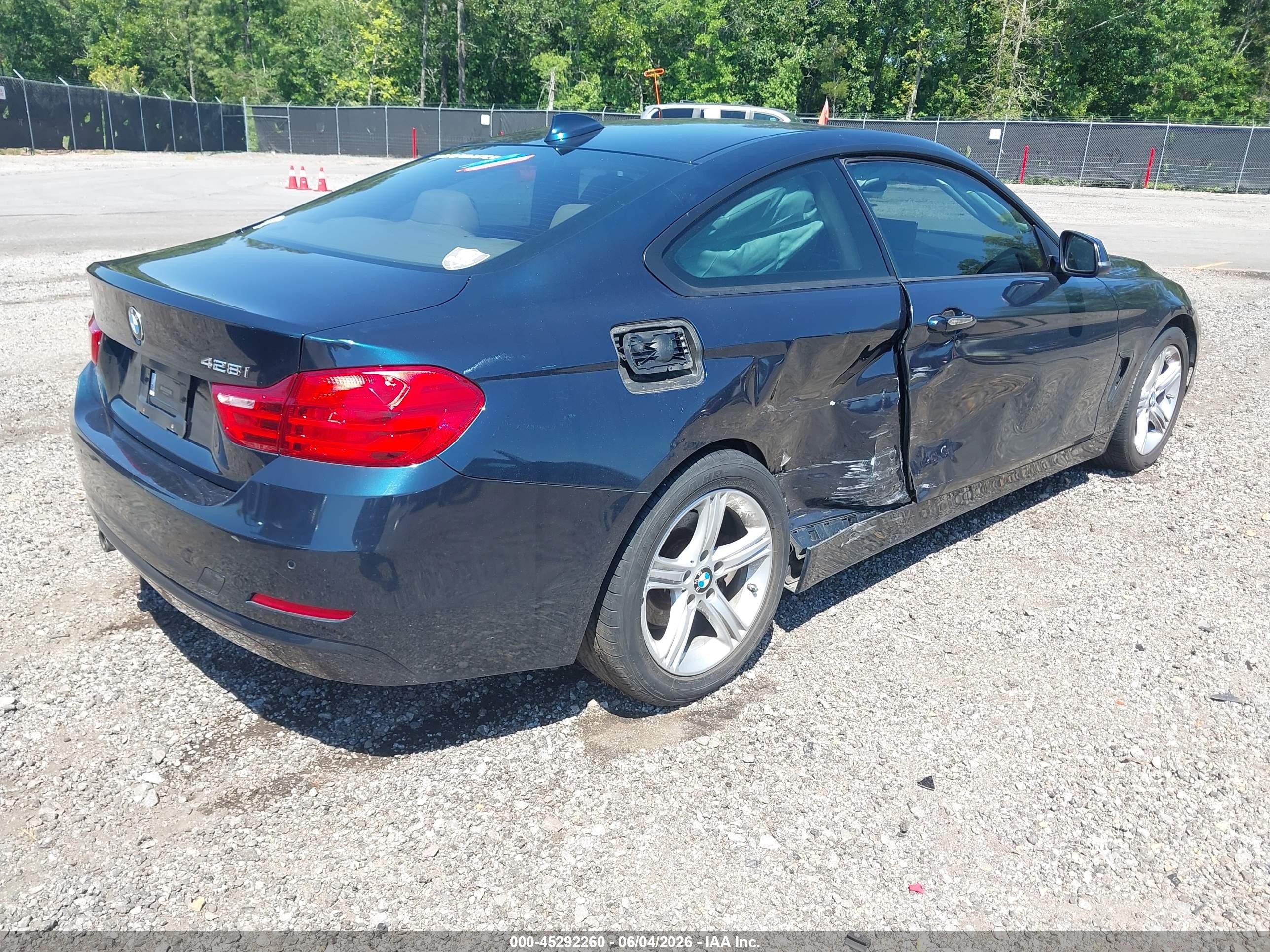 2014 Bmw 4 Series 428i Blue vin: WBA3N3C55EK230973