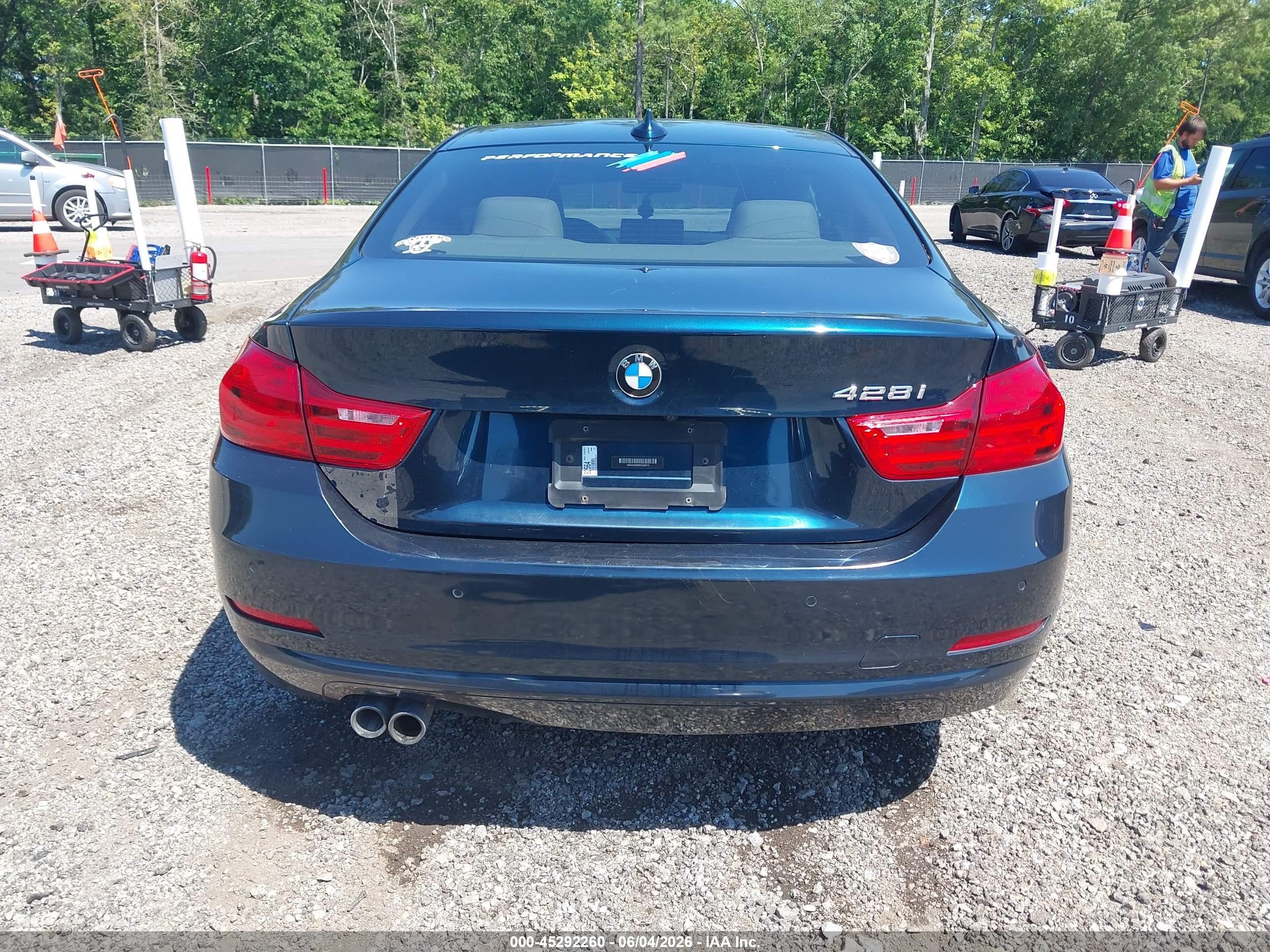 2014 Bmw 4 Series 428i Blue vin: WBA3N3C55EK230973