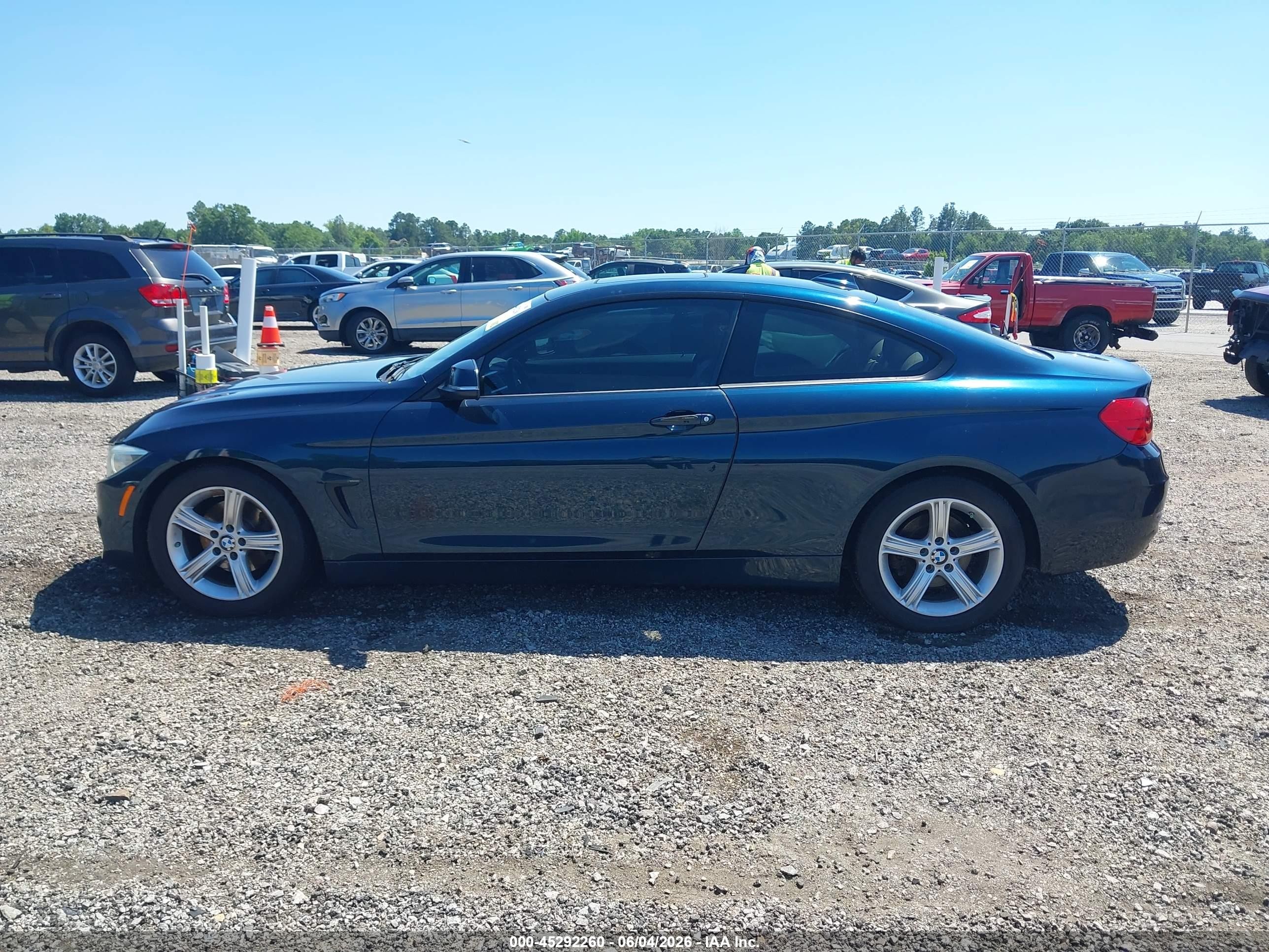 2014 Bmw 4 Series 428i Blue vin: WBA3N3C55EK230973