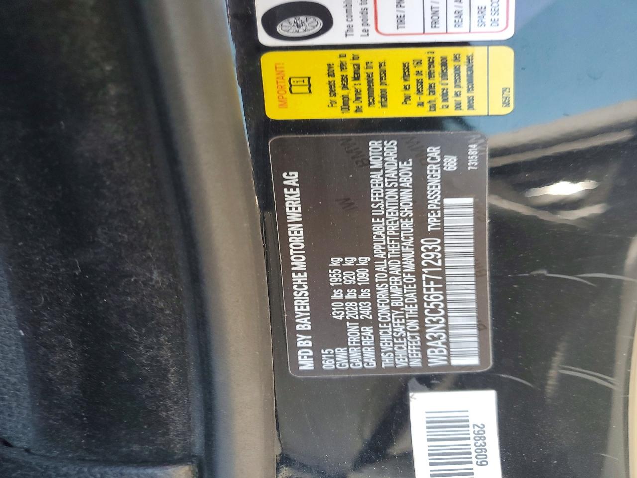2015 Bmw 428 I Black vin: WBA3N3C56FF712930