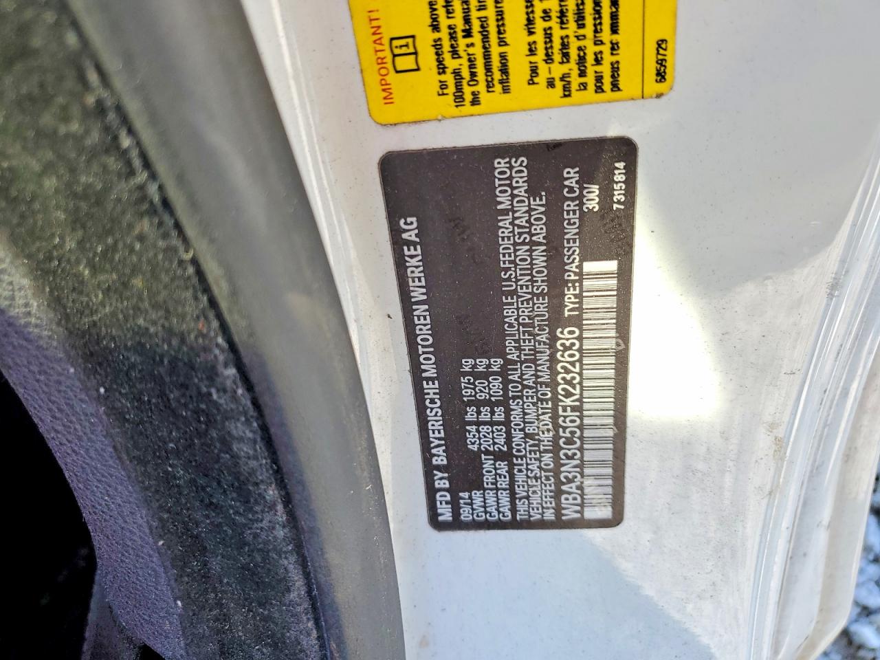 2015 Bmw 428 I White vin: WBA3N3C56FK232636