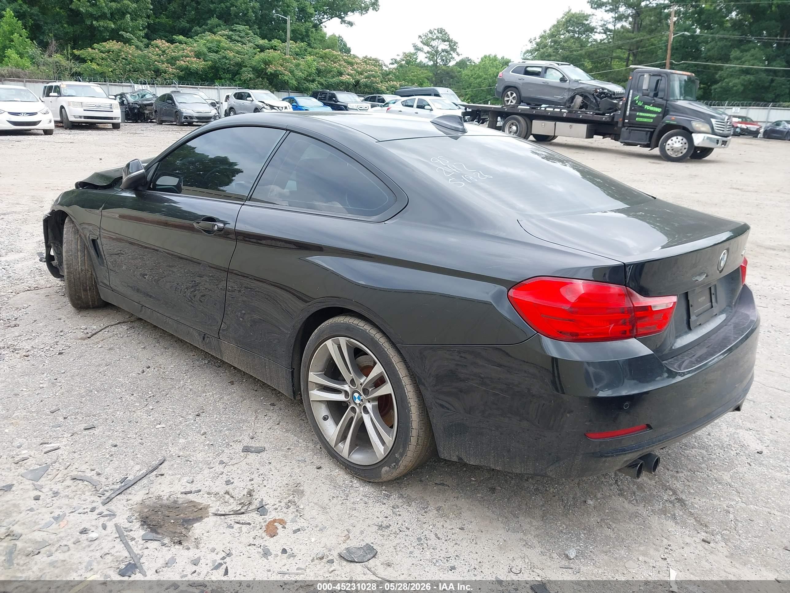 2014 Bmw 4 Series 428i Black vin: WBA3N3C58EF712412