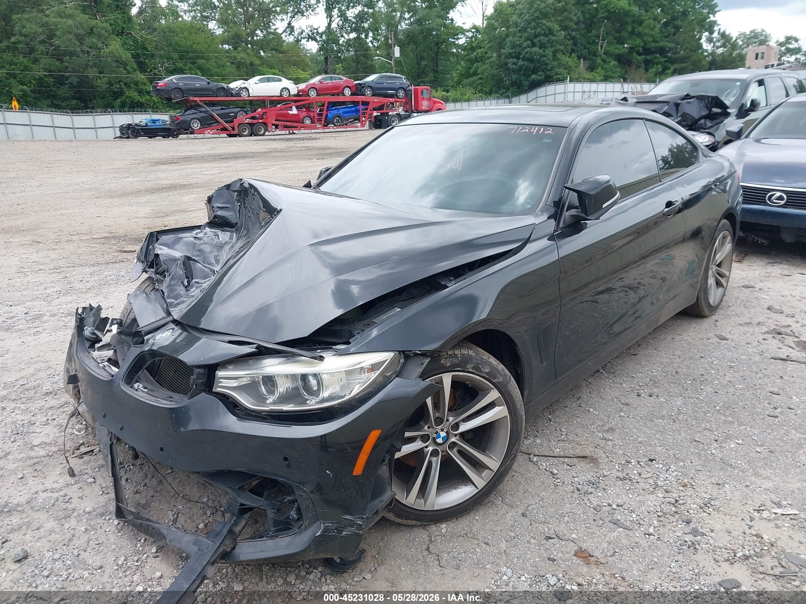 2014 Bmw 4 Series 428i Black vin: WBA3N3C58EF712412