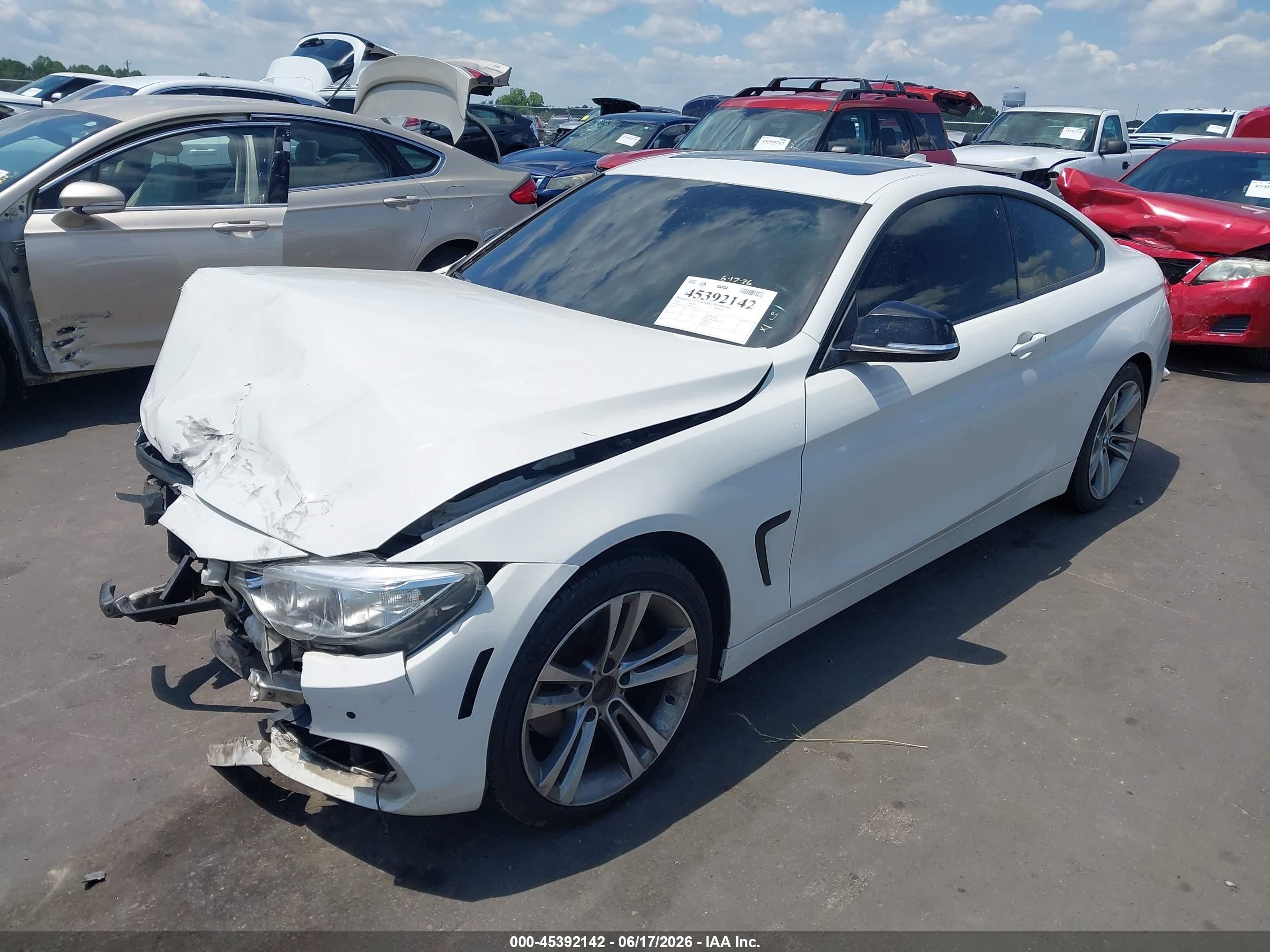 2014 Bmw 4 Series 428i White vin: WBA3N3C58EK230840