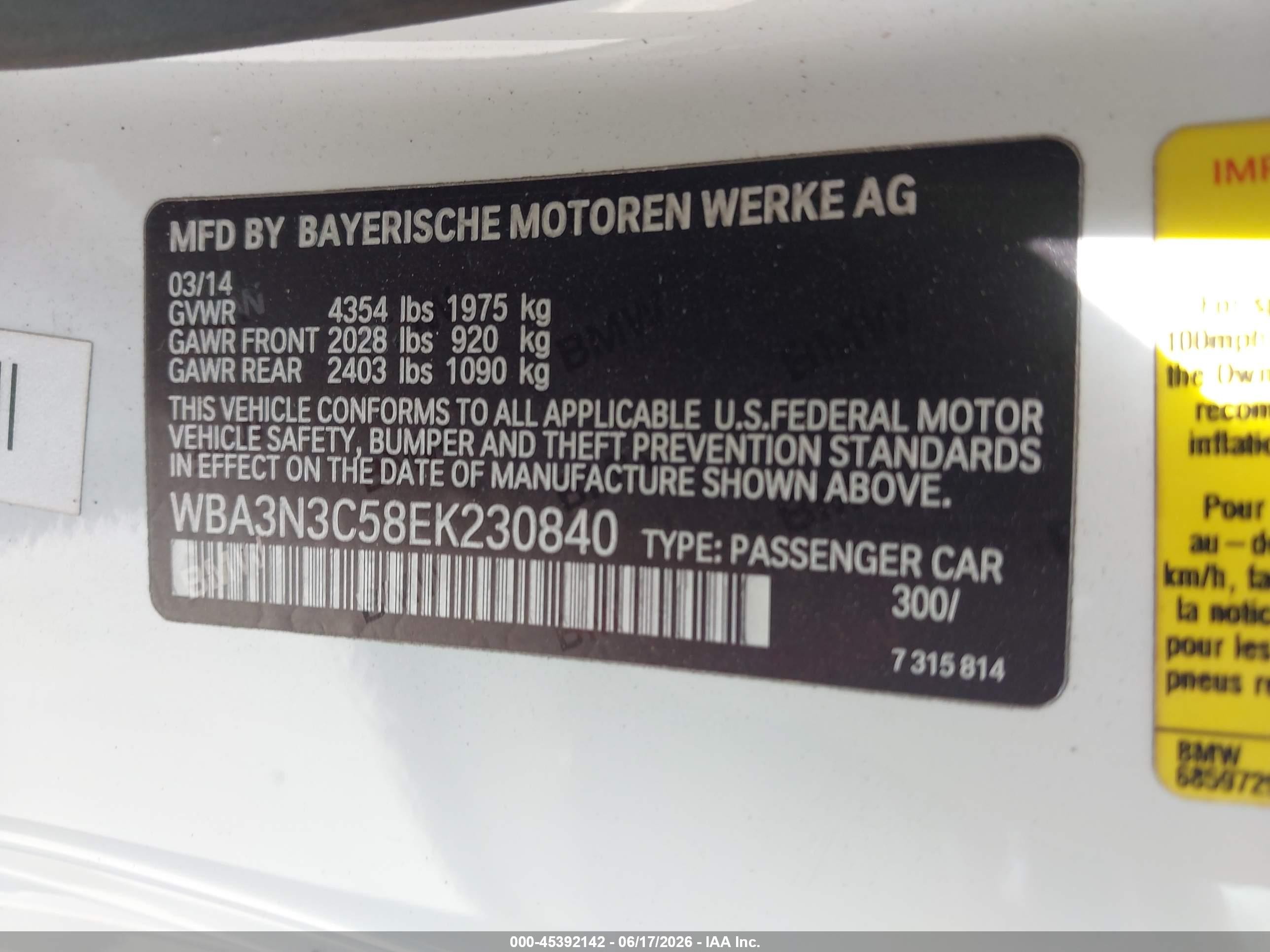 2014 Bmw 4 Series 428i White vin: WBA3N3C58EK230840