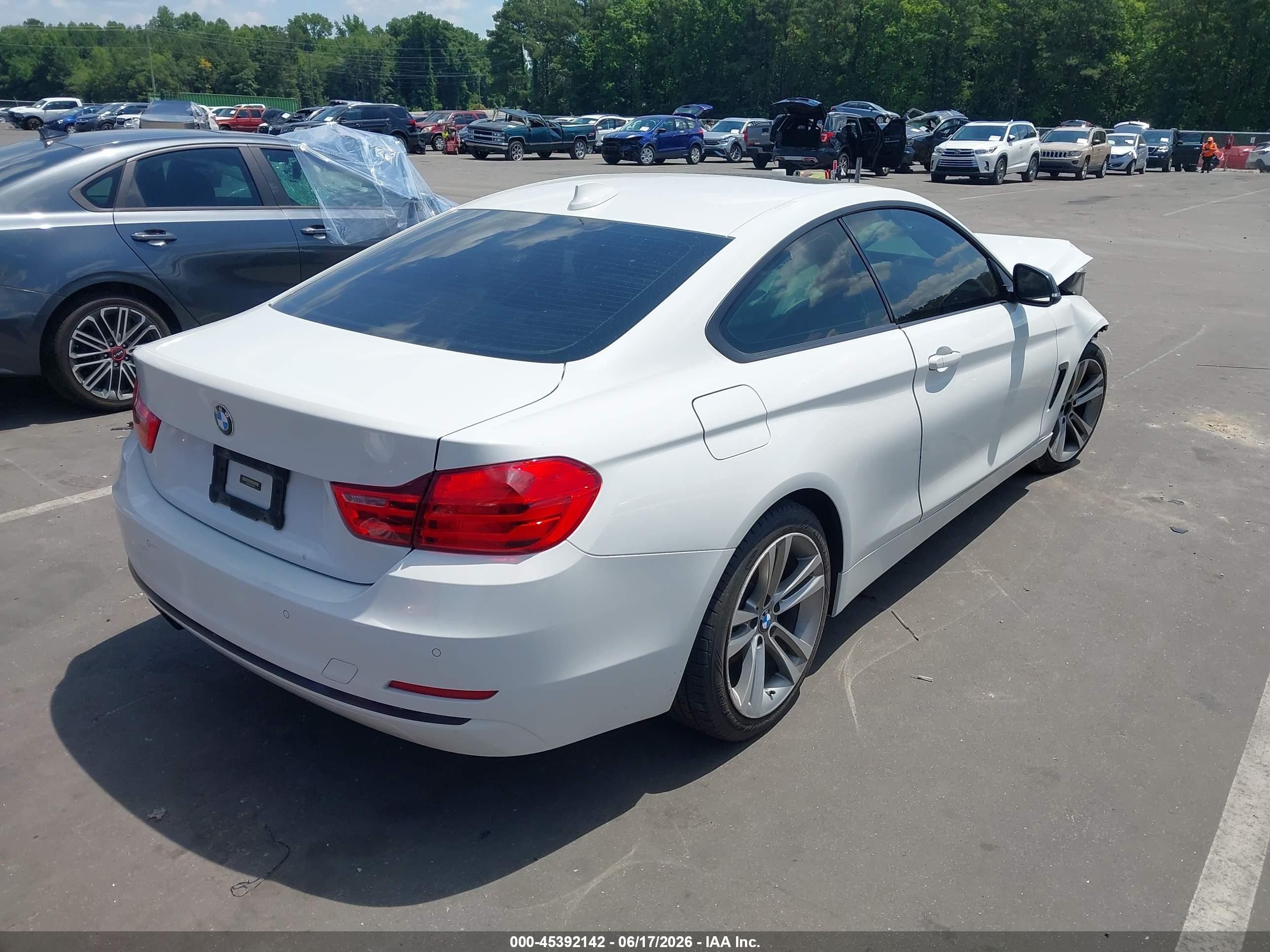 2014 Bmw 4 Series 428i White vin: WBA3N3C58EK230840
