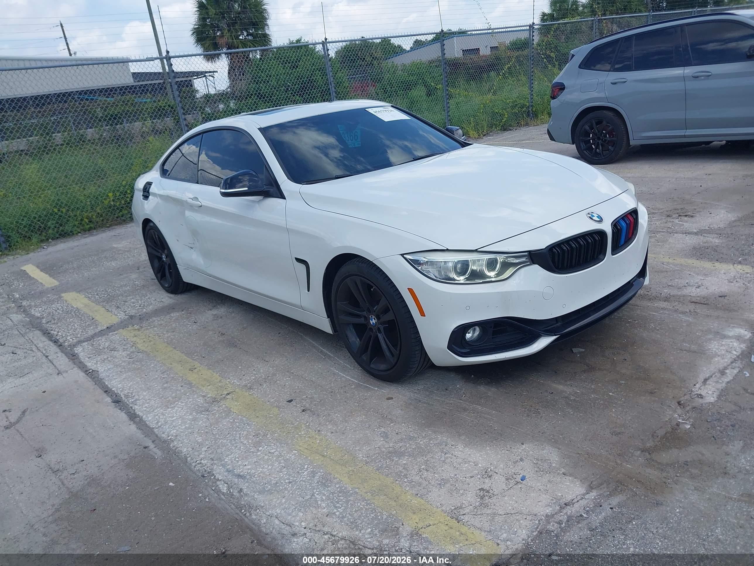 2014 Bmw 4 Series 428i White vin: WBA3N3C58EK231065