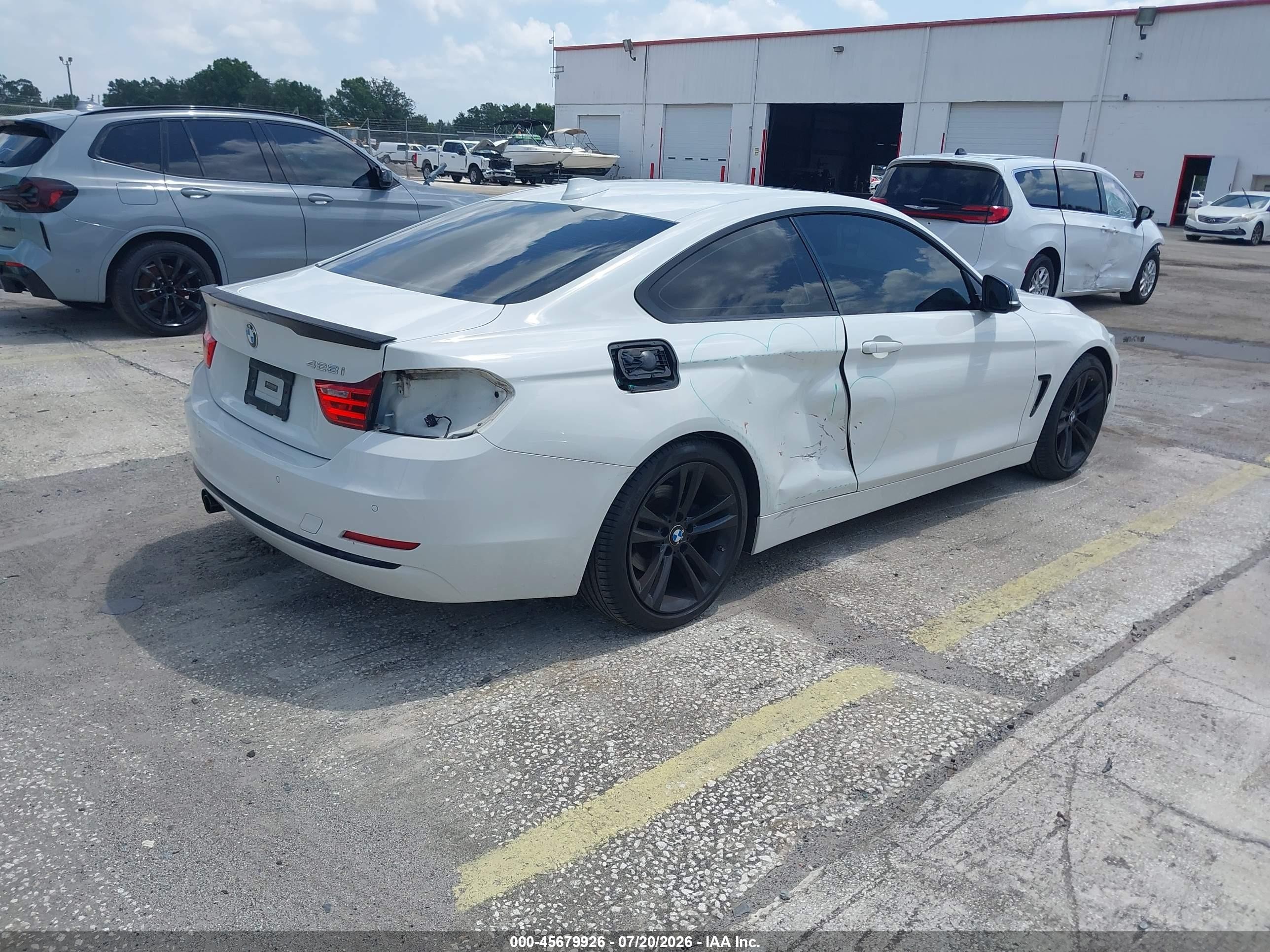 2014 Bmw 4 Series 428i White vin: WBA3N3C58EK231065