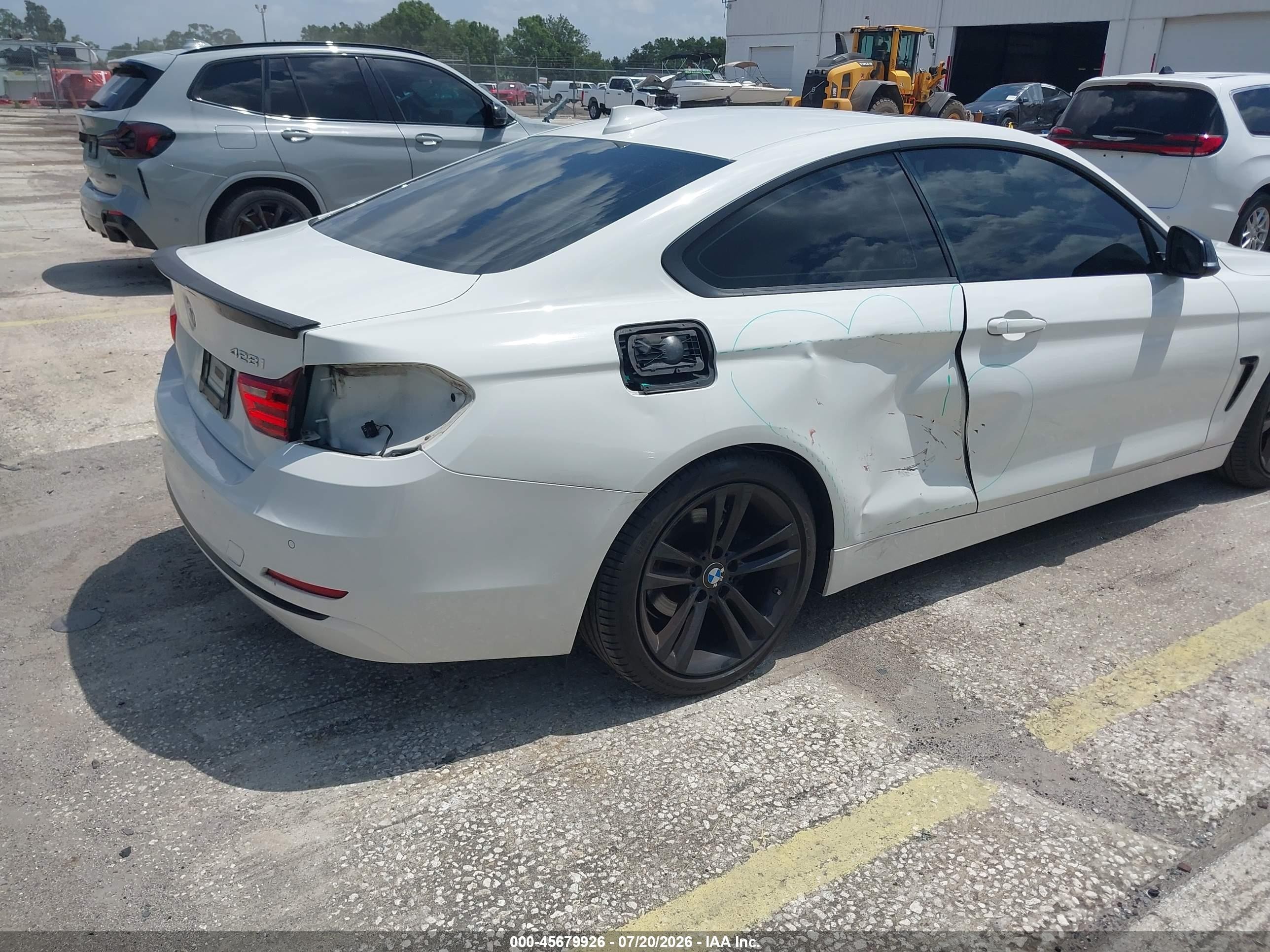 2014 Bmw 4 Series 428i White vin: WBA3N3C58EK231065